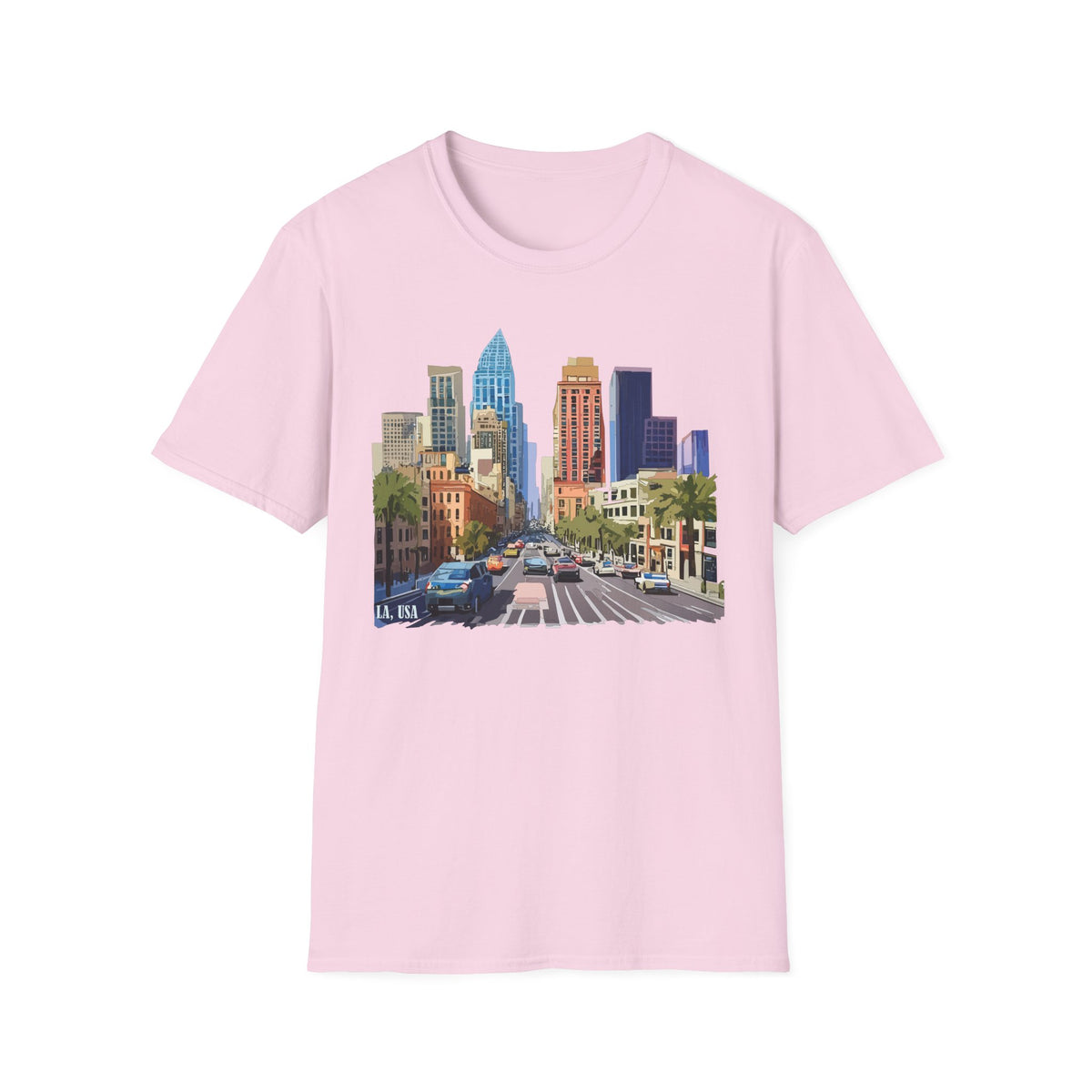 Los Angeles City Skyline T-Shirt | Urban Downtown Street Scene