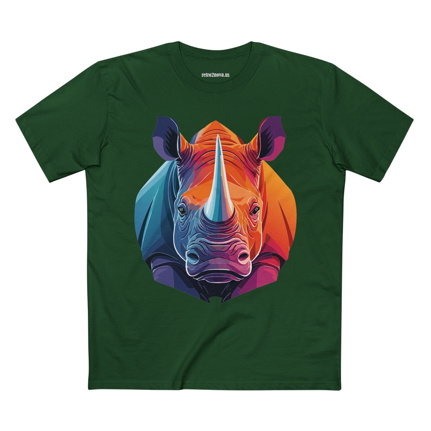 Rhino Animals Shirt Unisex Premium Cotton Tee With Original Art Design From Retro2Nova Art Collection