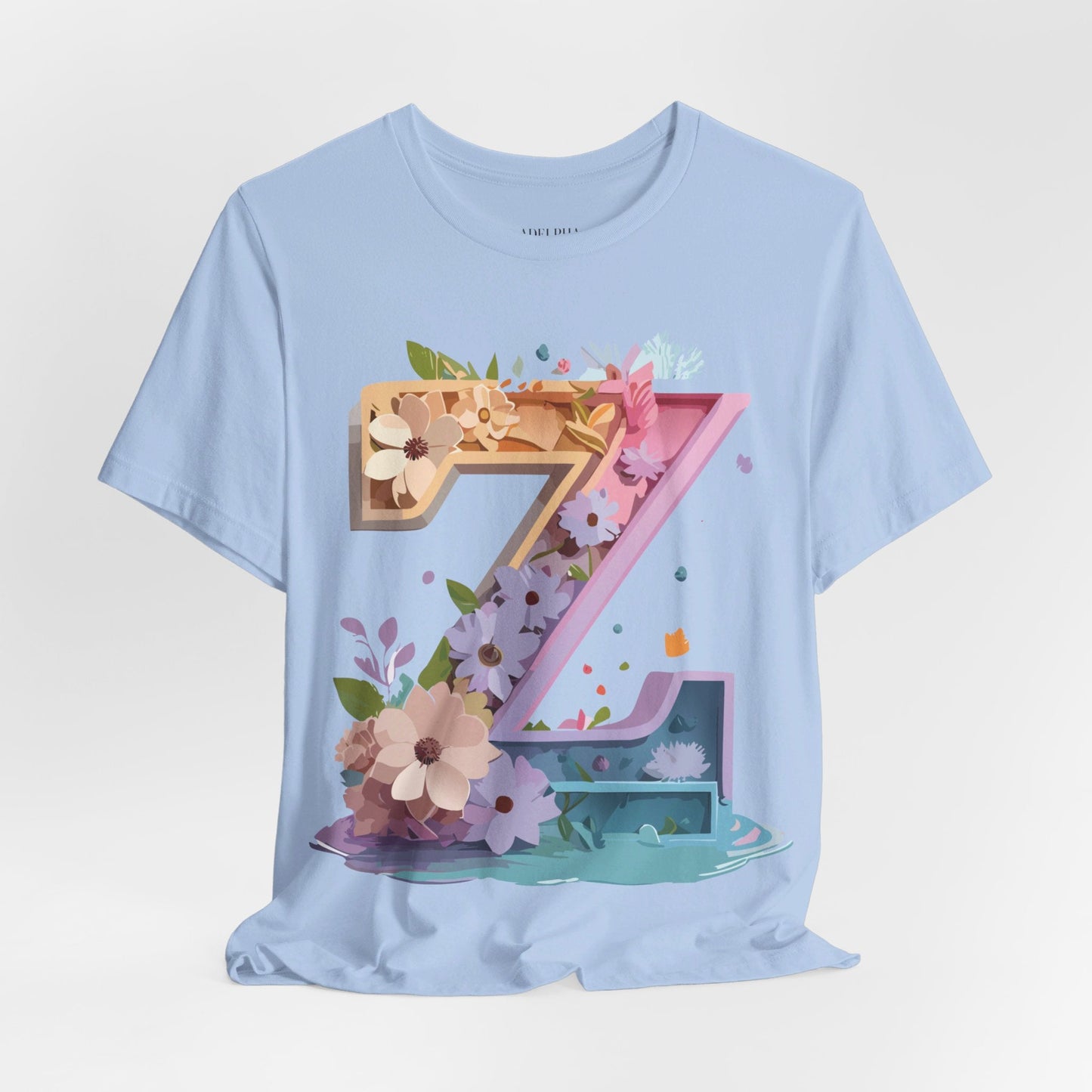Letter Z Shirt Unisex Graphic Tee By Adelpha Vintage Inspired Jersey Short Sleeve