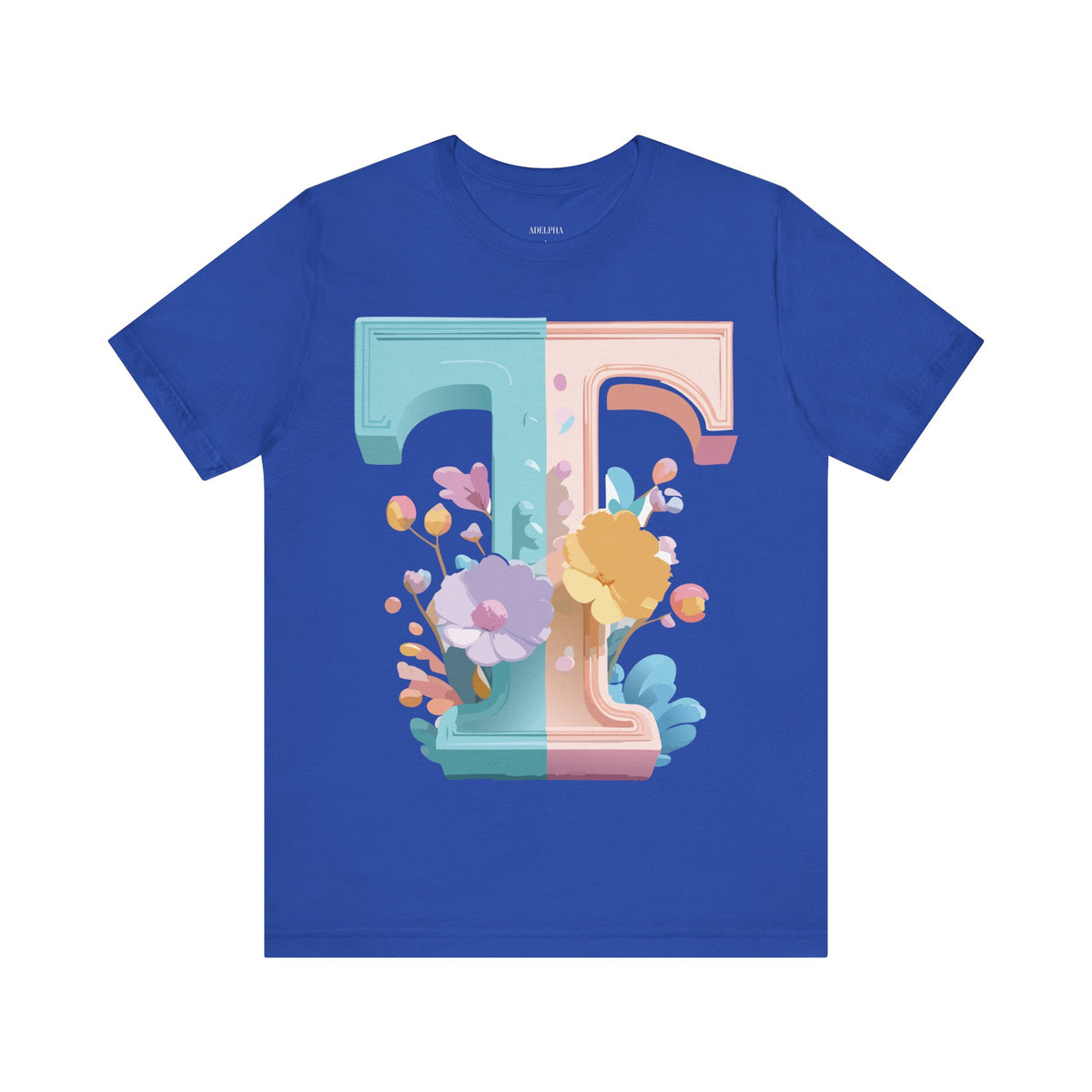 Letter T Graphic Unisex Cotton Bella+Canvas Tee with Art Letter Design
