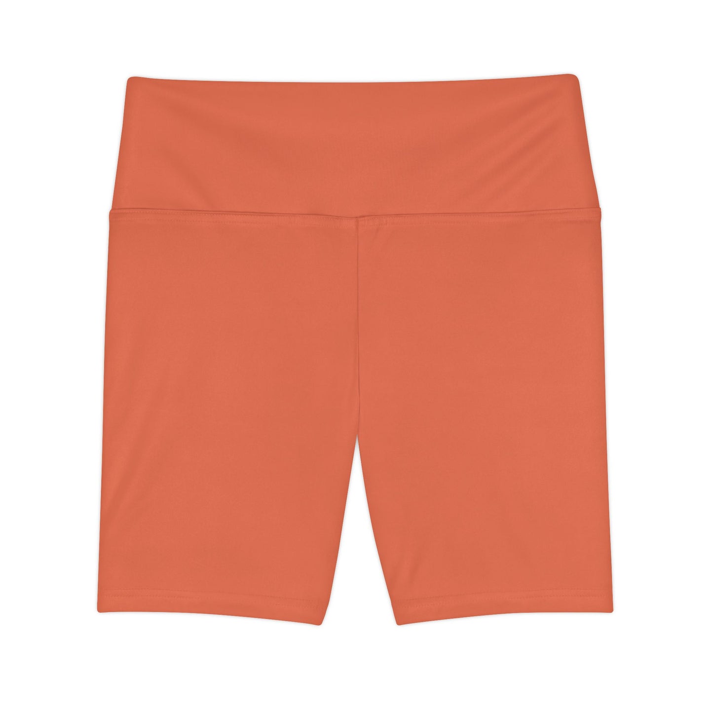 Burnt Orange Coral High-Waist Women's Workout Shorts — Seamless Active Bike Shorts for Gym & Yoga