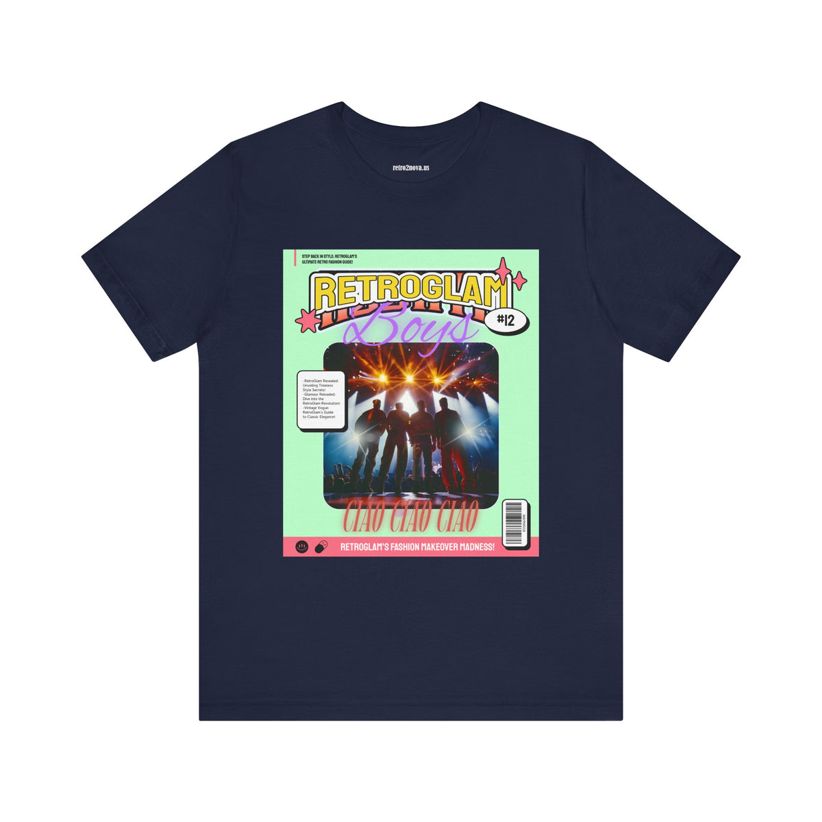 Magazine Cover Graphic Unisex Cotton Bella+Canvas Tee with Retro Poster ab28