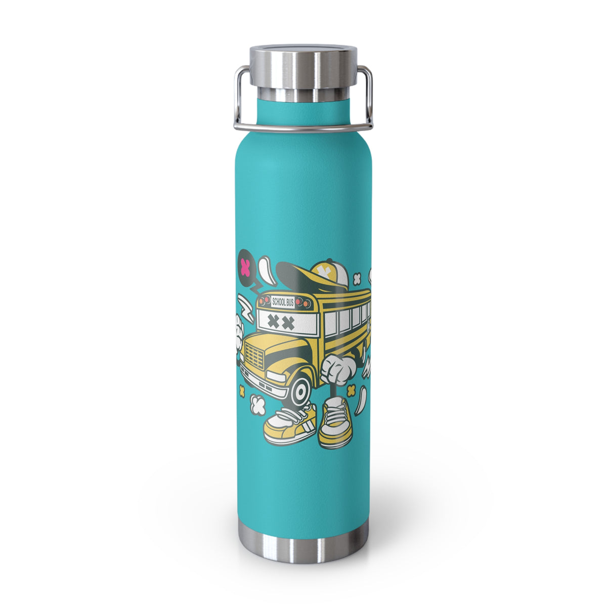 22oz Copper Insulated Water Bottle with Cartoon Design - CV34