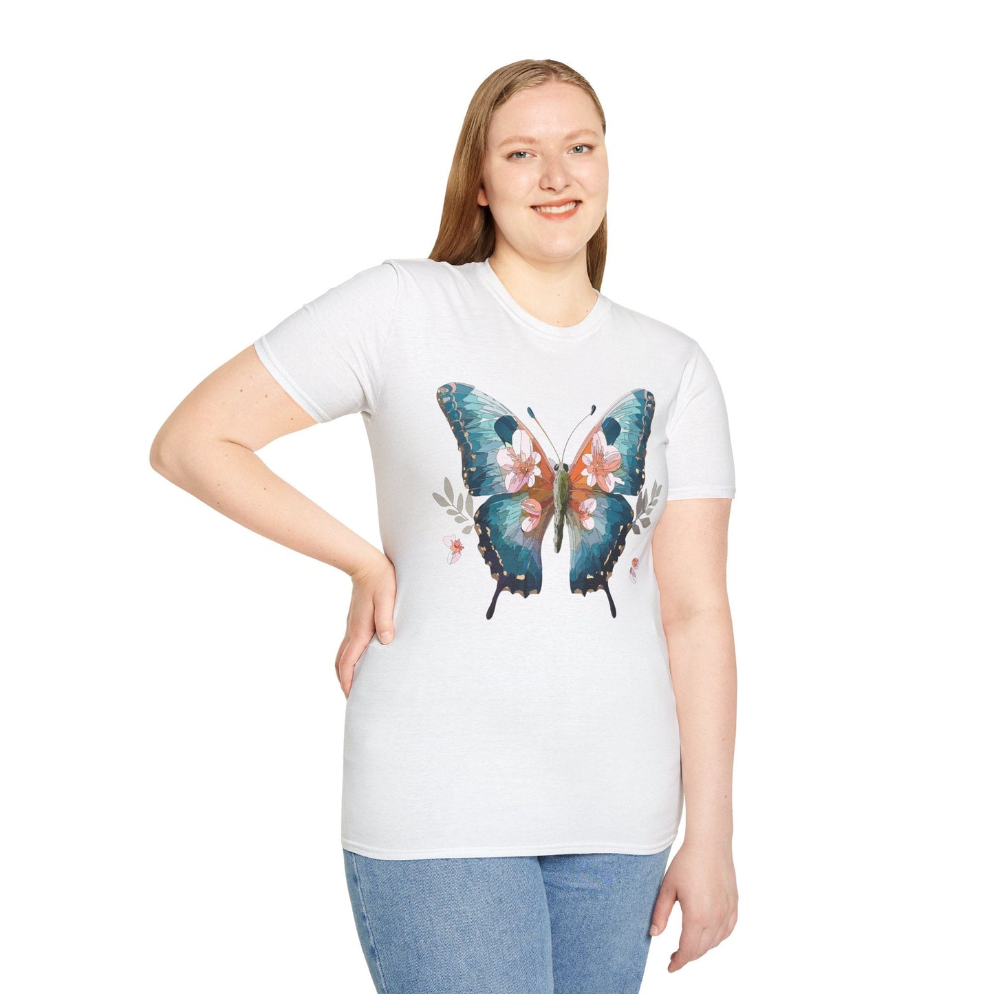 Butterfly Shirt Unisex T Shirt Monarch Butterfly Print Gildan Softstyle 64000 Cotton Tee Classic