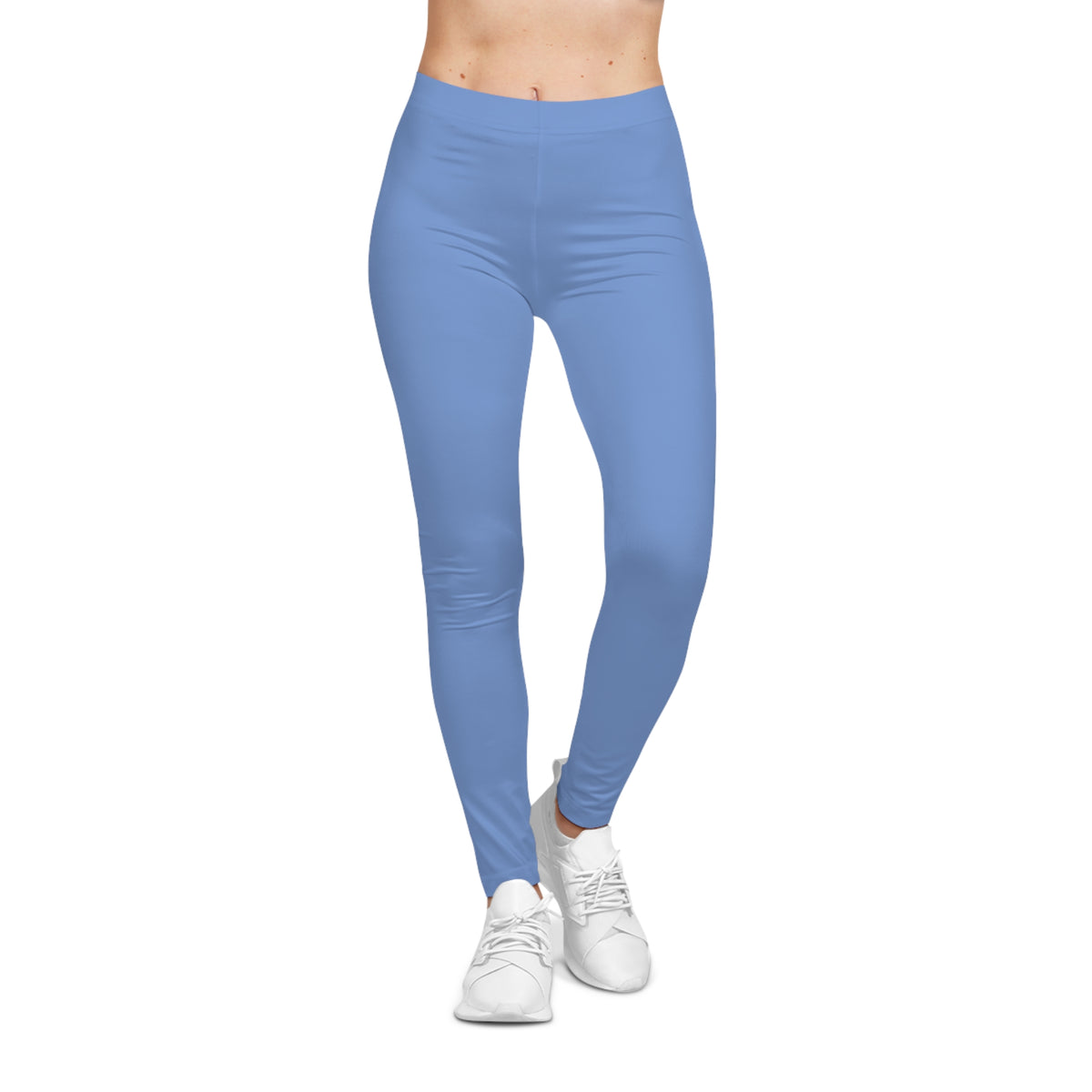 Wisteria Blue Color Women's Poly-Span Casual Leggings XS-2XL