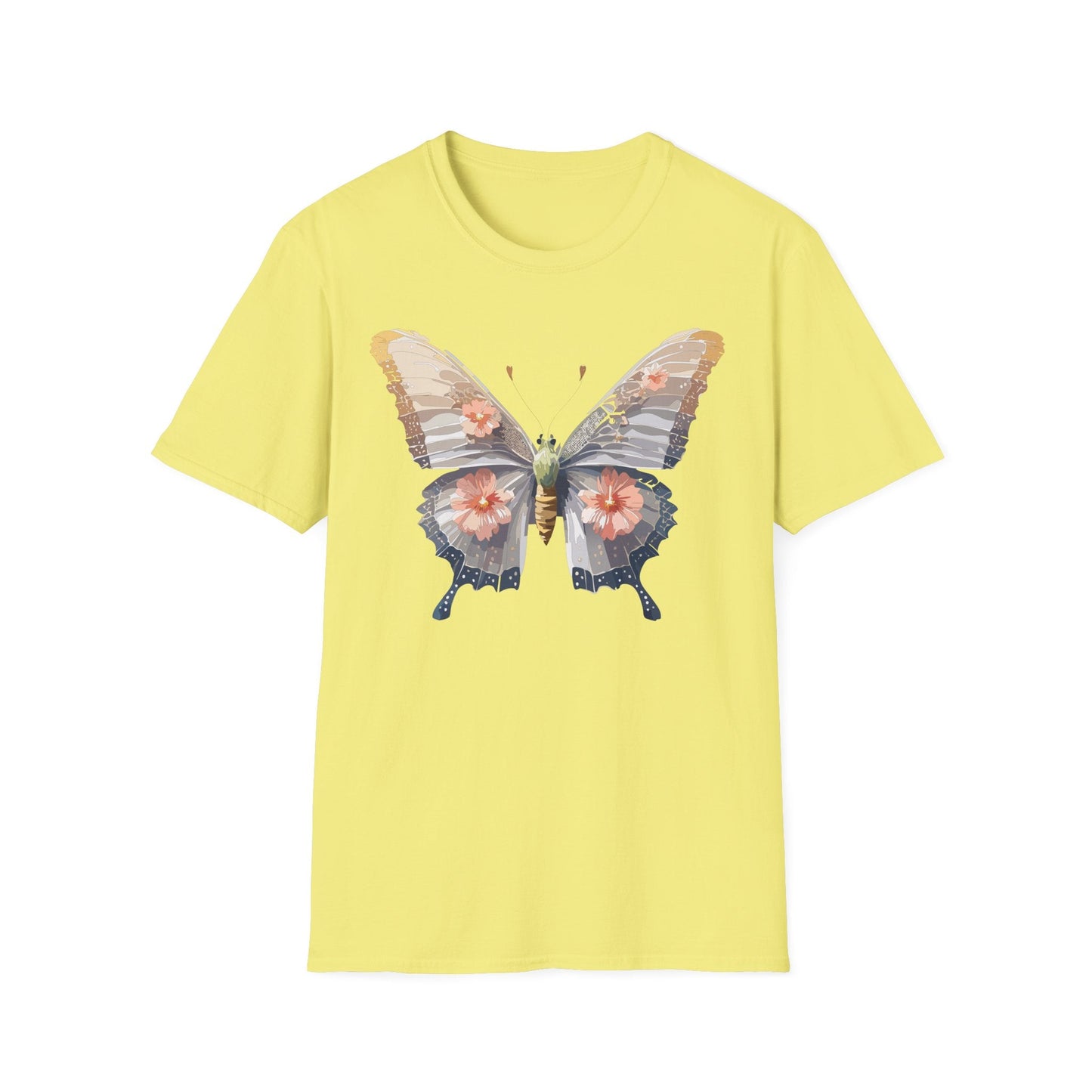 Butterfly T Shirt Unisex Monarch Design Gildan Softstyle 64000 100 Percent Ring Spun Cotton