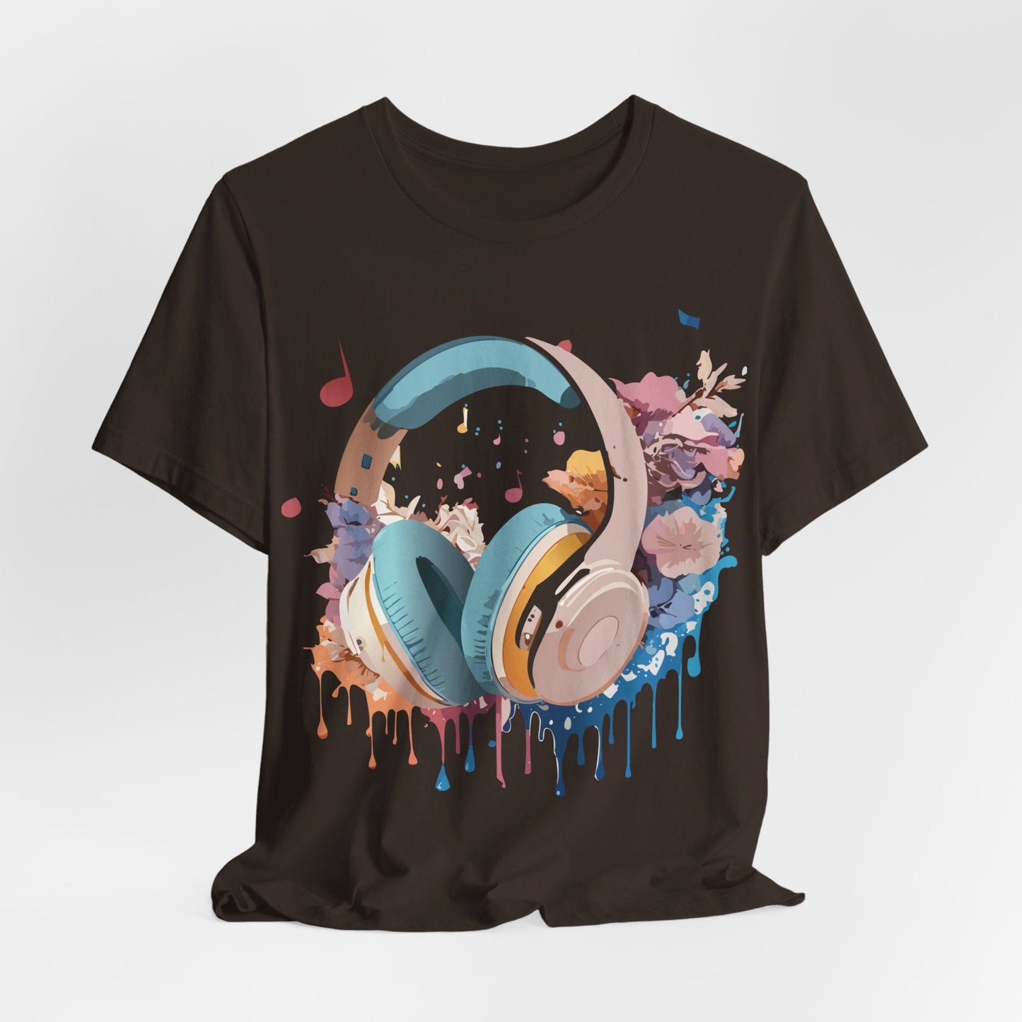 Music Graphic Unisex 100 Cotton Vintage Art with Musical Elements Tee 1