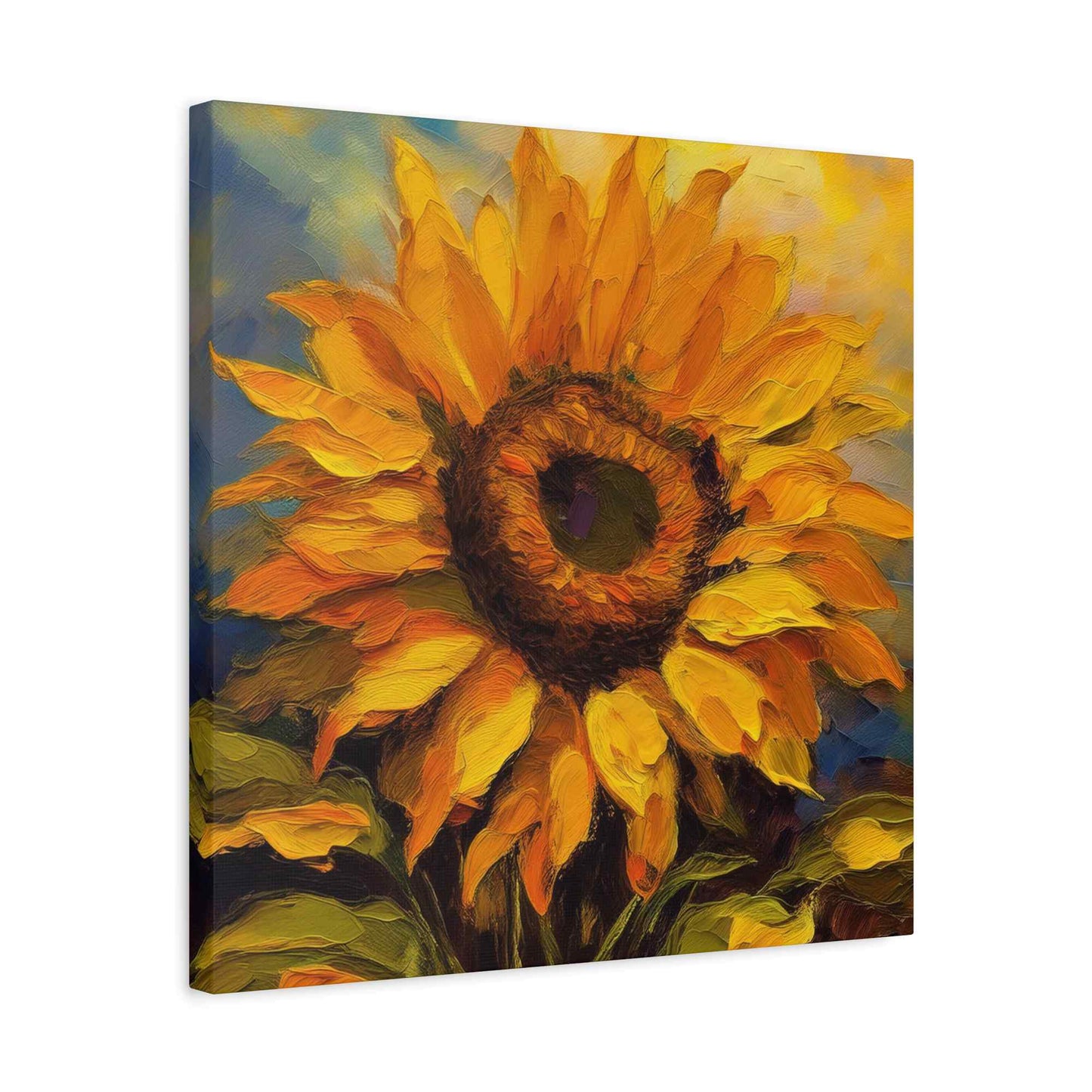 Sunflower Print Canvas, Flower Oil Paint Print 20x20, 24x24, 30x30, 32x32, 36x36, Floral Art Design Print Non-Frame MC-26