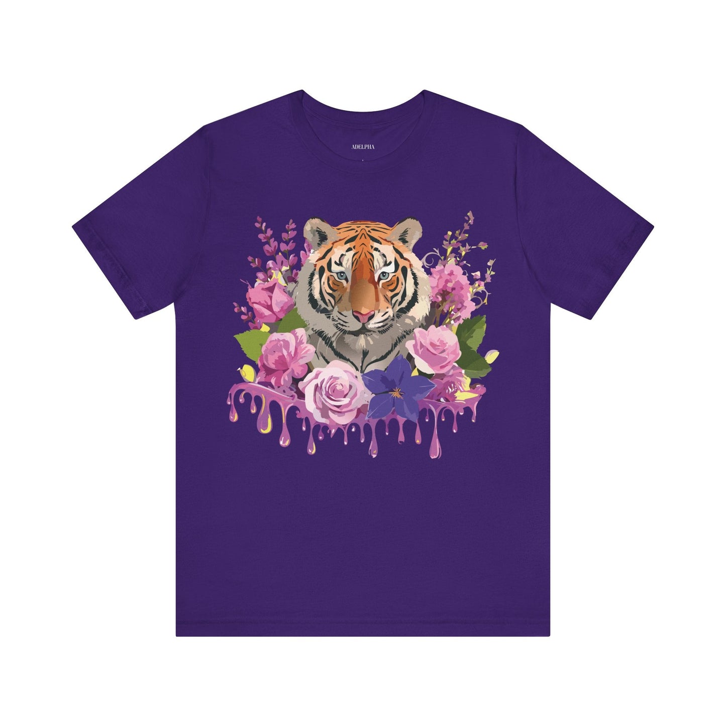 Tiger Graphic Tee Unisex Short Sleeve Vintage Inspired Art Design By Adelpha Premium