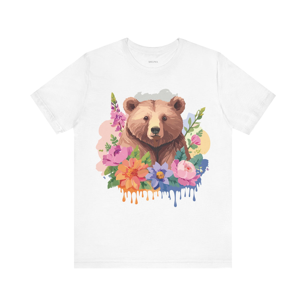 Bear Graphic Unisex Cotton Bella+Canvas Tee with Art Animal Design e1