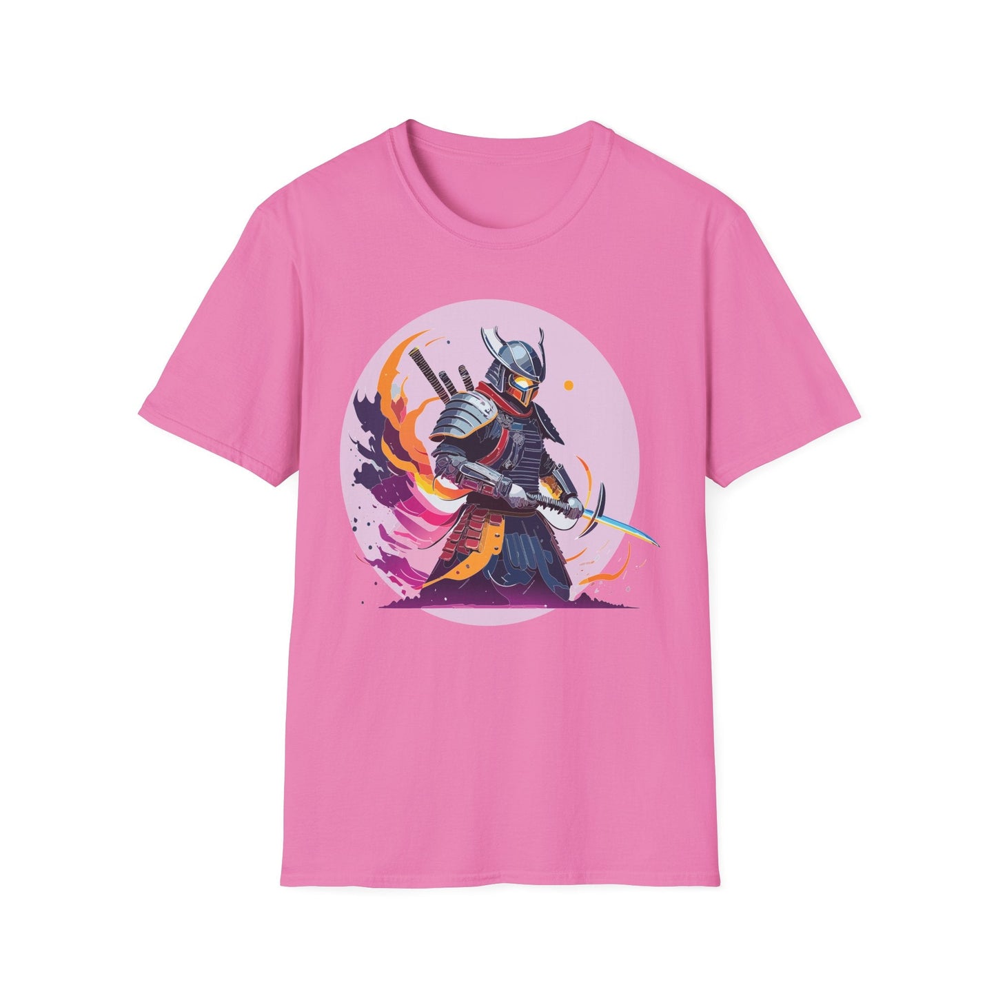 Samurai Shirt Unisex Short Sleeve Tee With Samurai Print Softstyle Gildan 64000 Ring Spun Cotton