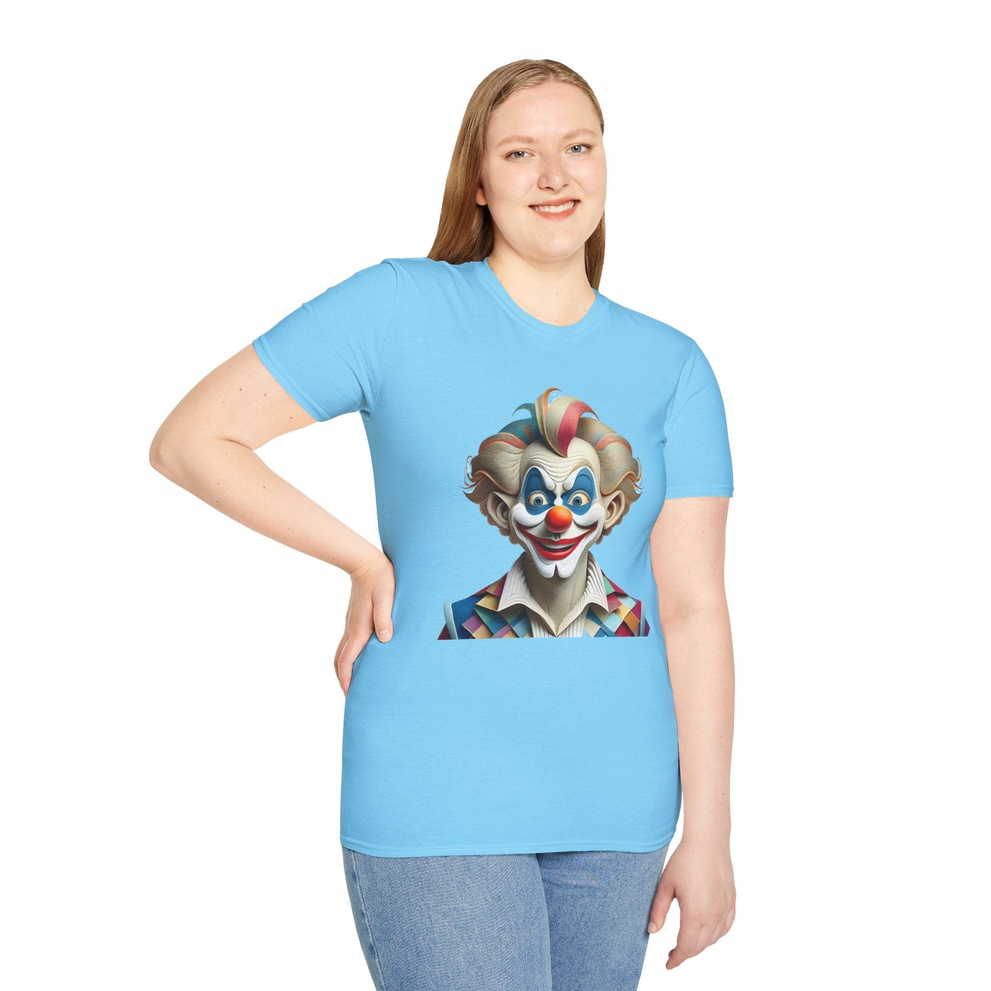 Unisex Clown Shirt Funny Man Circus Tee Softstyle Gildan 64000 Short Sleeve Everyday Comfort