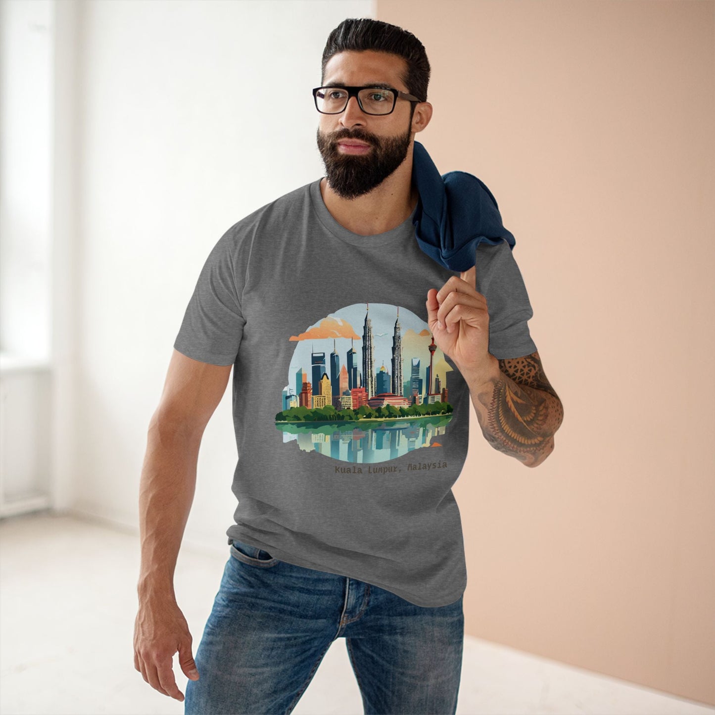 Kuala Lumpur Travel Shirt Unisex Premium Cotton Art Tee with Original Design for Travel Enthusiasts