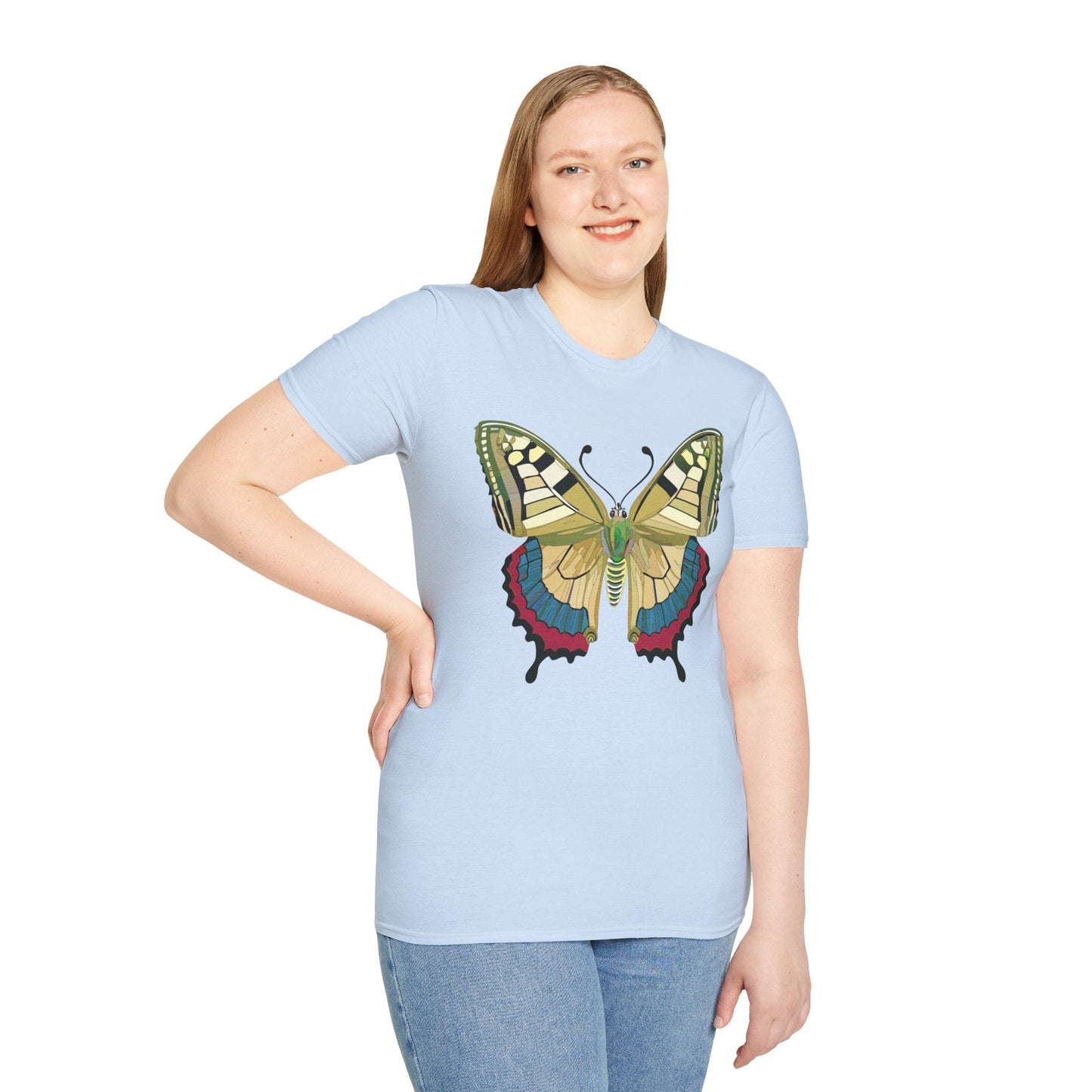 Butterfly T Shirt Unisex Monarch Design Soft Cotton Gildan 64000 Short Sleeve Tee
