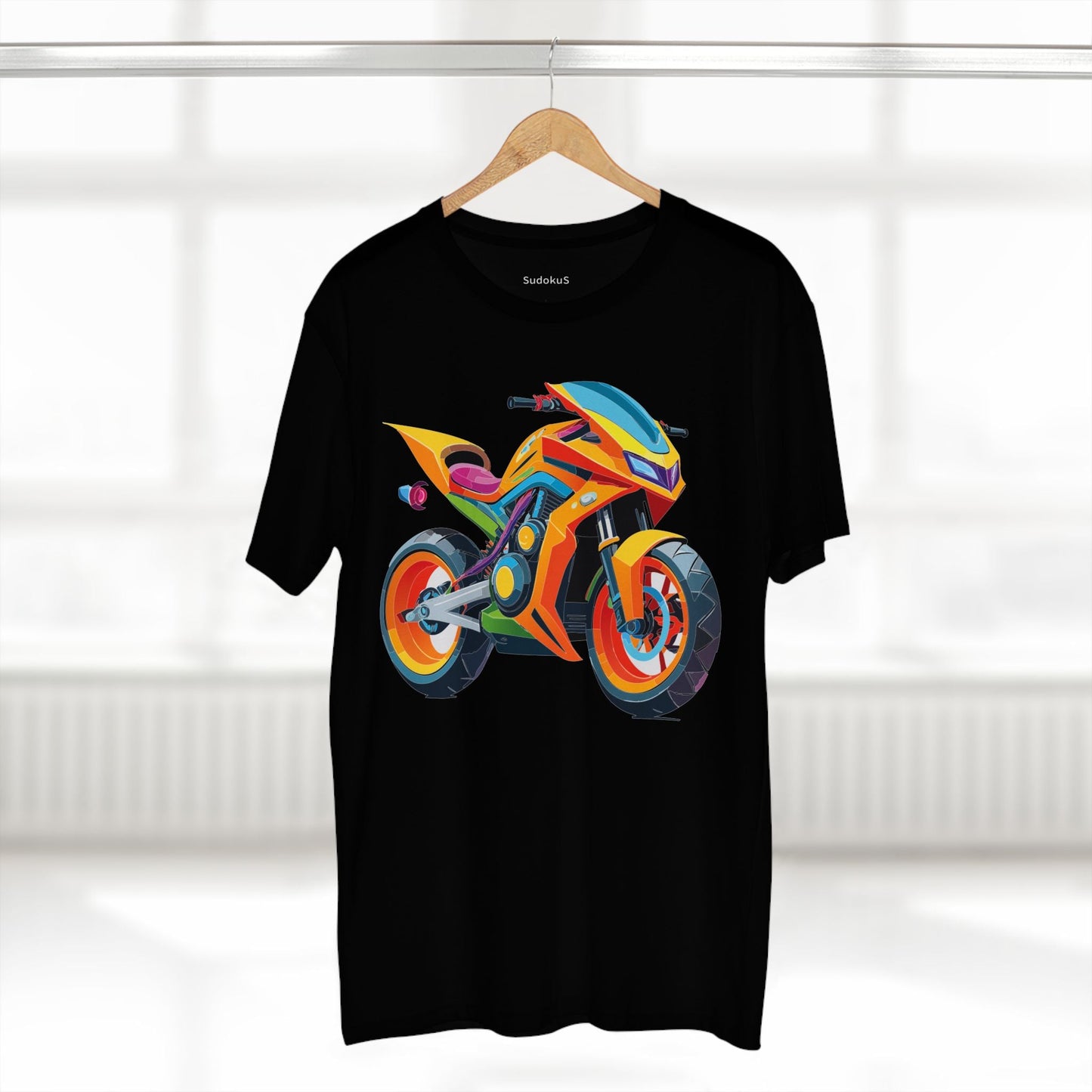 Moto Bike Graphic Unisex 100 Cotton Staple Tee 3