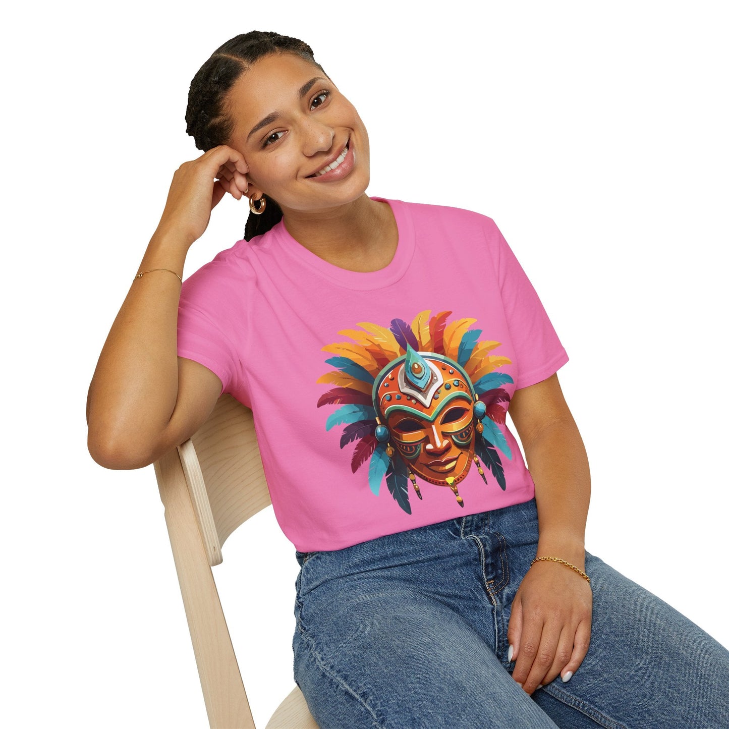 Mask Graphic Unisex Cotton Masquerade Design Artwork Tee 4