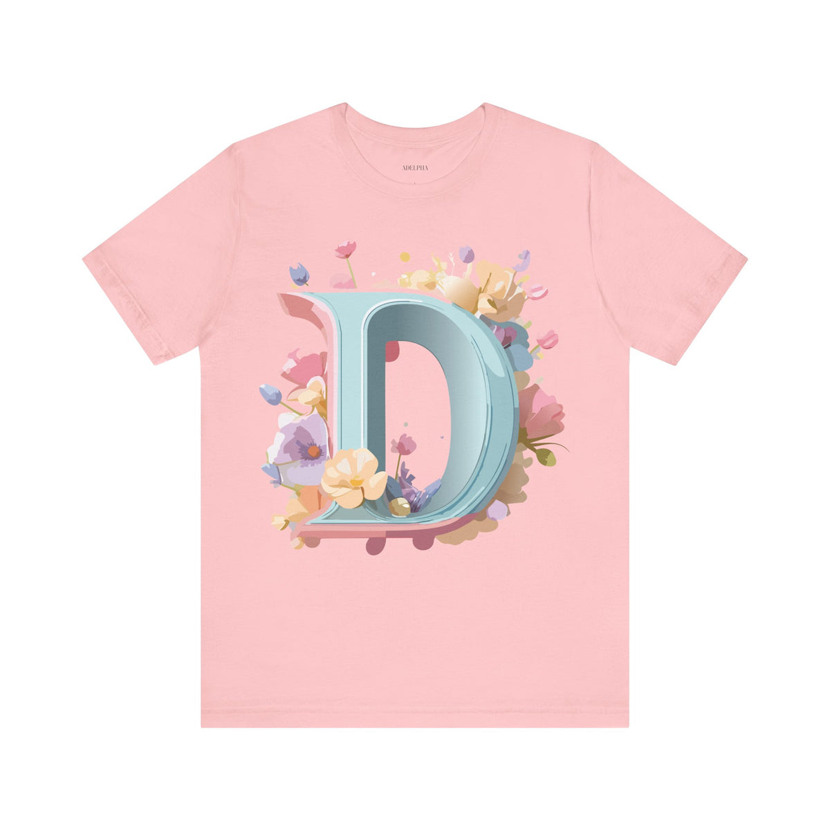 Letter D Graphic Unisex Cotton Bella+Canvas Tee with Art Letter Design