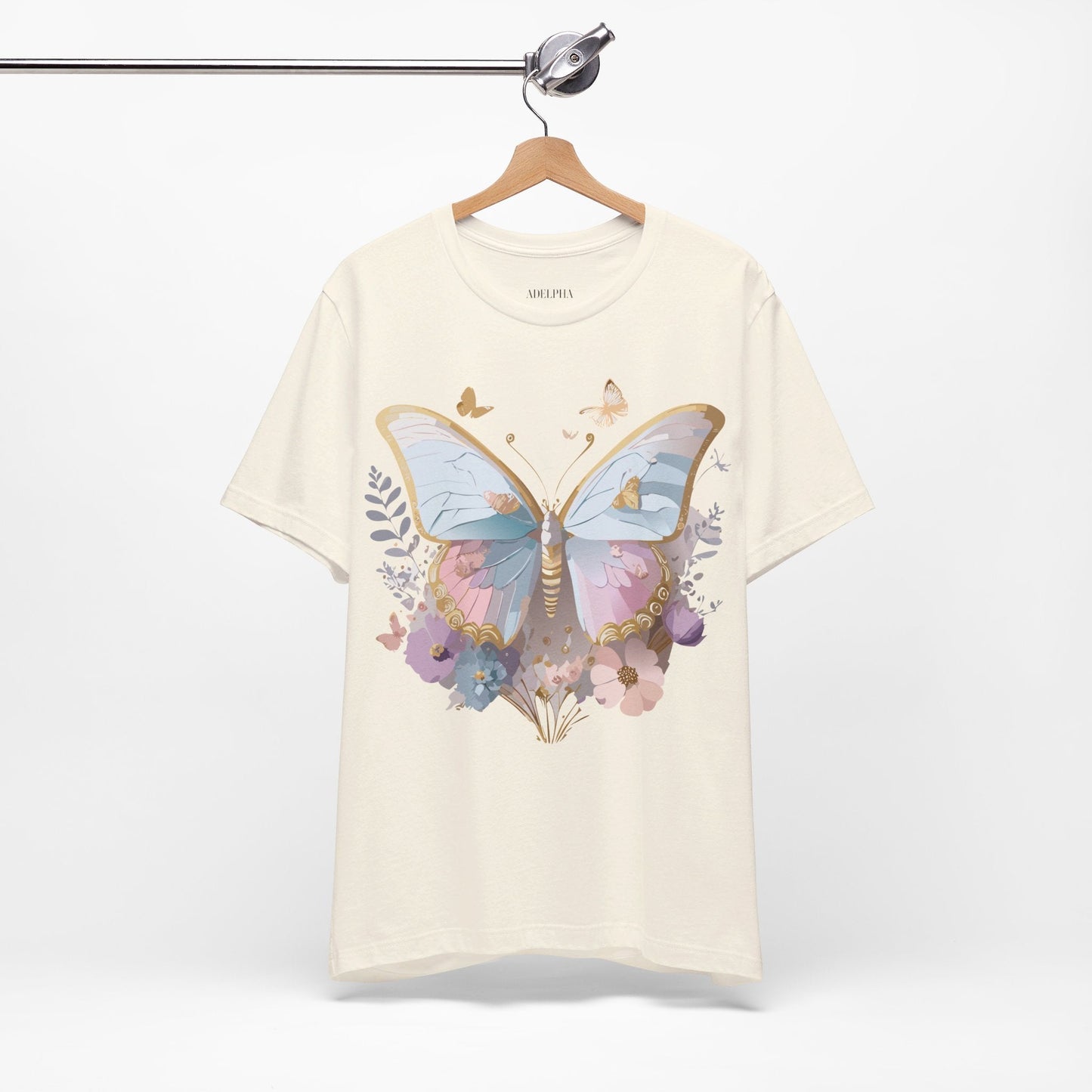 Unisex Graphic Tee Featuring Adelpha Artwork Vintage Butterfly Inspired Short Sleeve