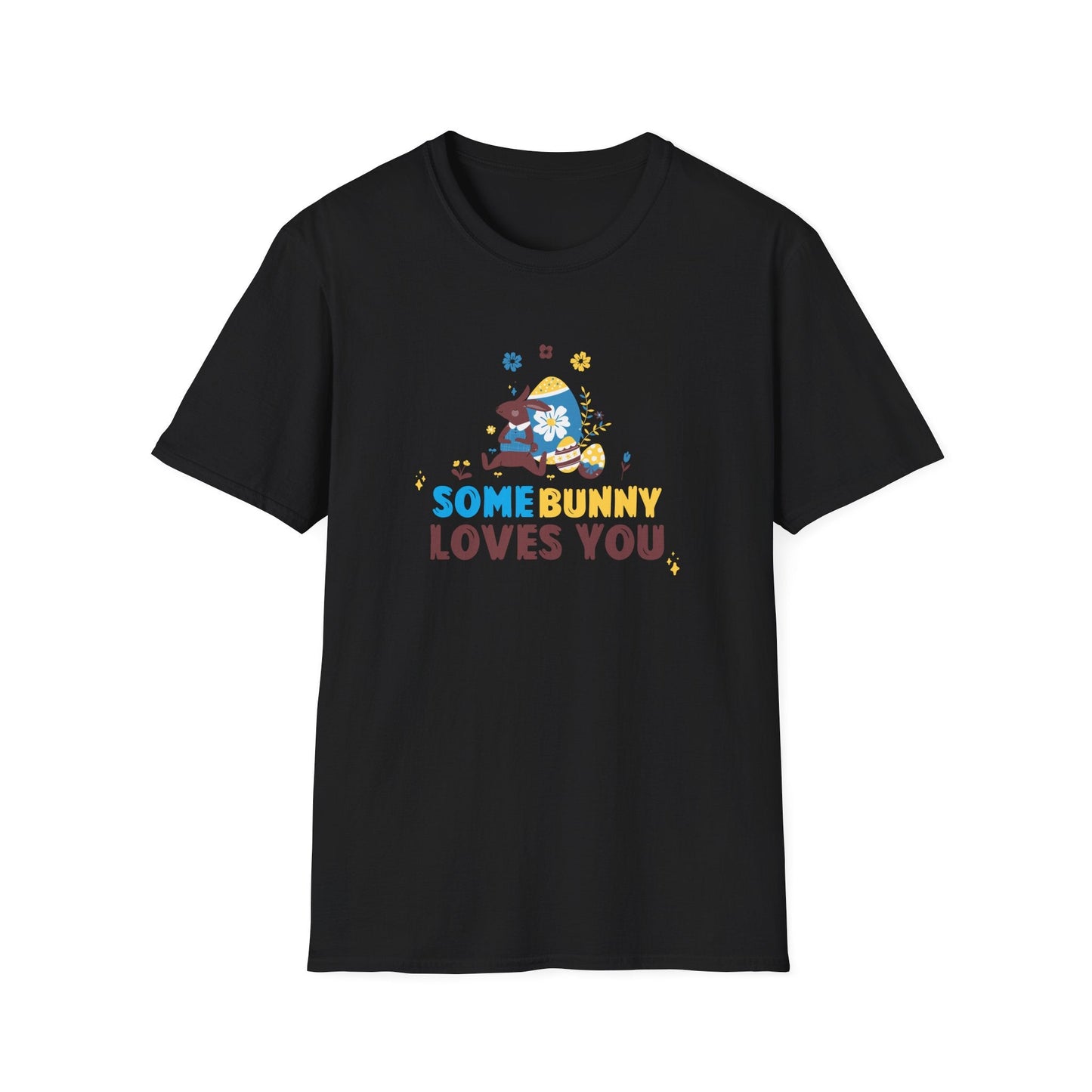 Easter Bunny T Shirt Unisex Gildan Softstyle 64000 Art Design With Easter Prints