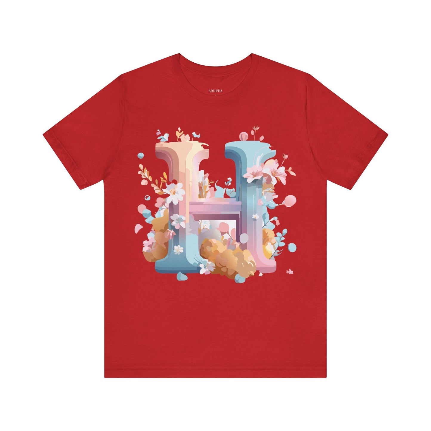 Letter H Shirt Unisex Graphic Tee By Adelpha Vintage Inspired Artwork Short Sleeve
