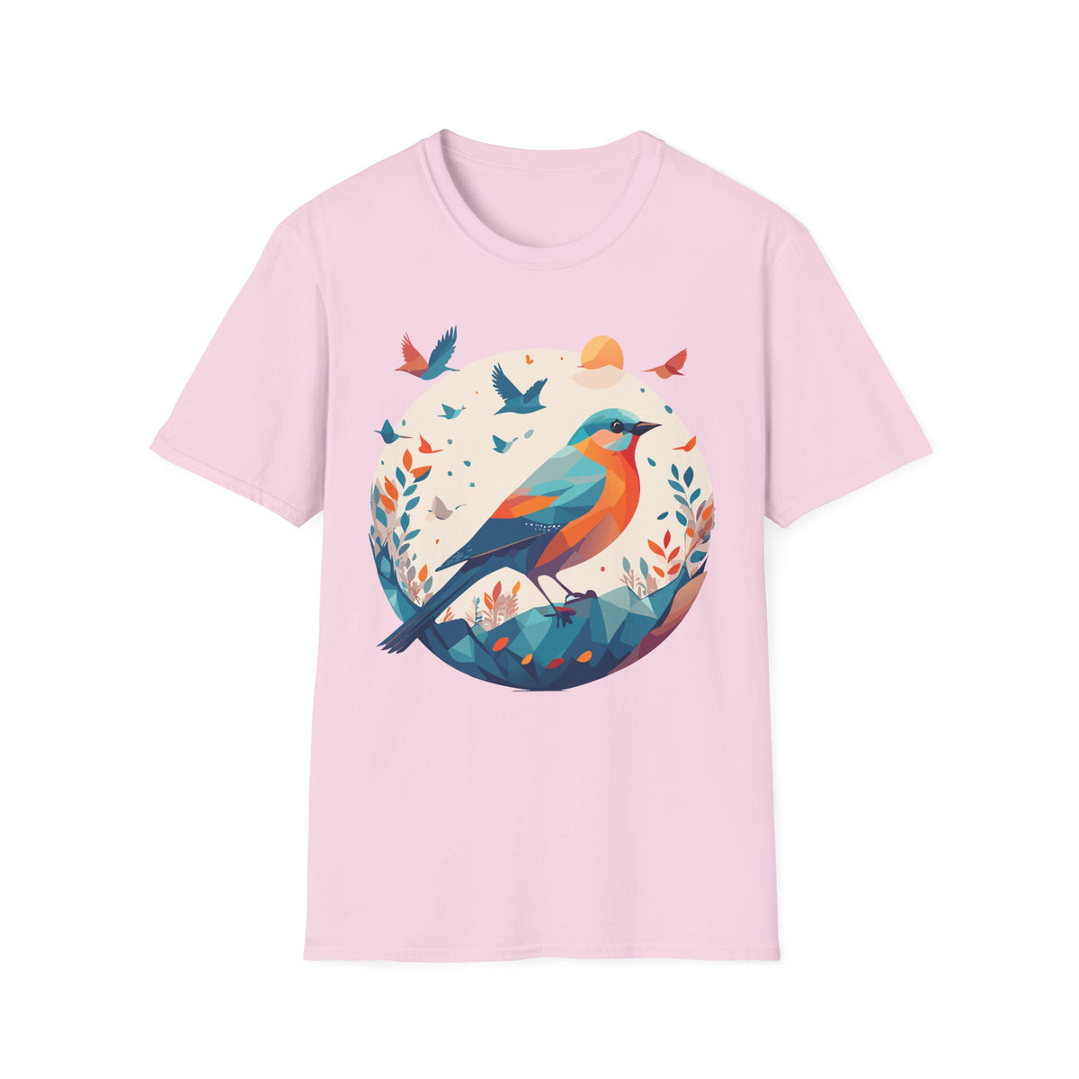 Colorful Geometric Bird T-Shirt | Vibrant Bird Illustration