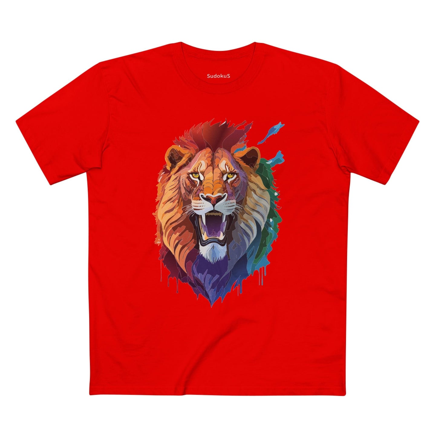 Lion Graphic Unisex 100 Cotton Staple Tee with Animal Design Artwork 29