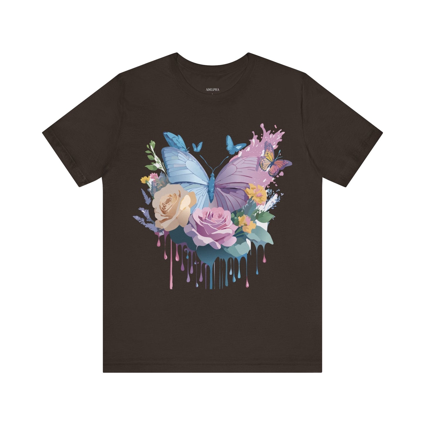 Butterfly Graphic Tee Unisex Vintage Art Design Adelpha Short Sleeve