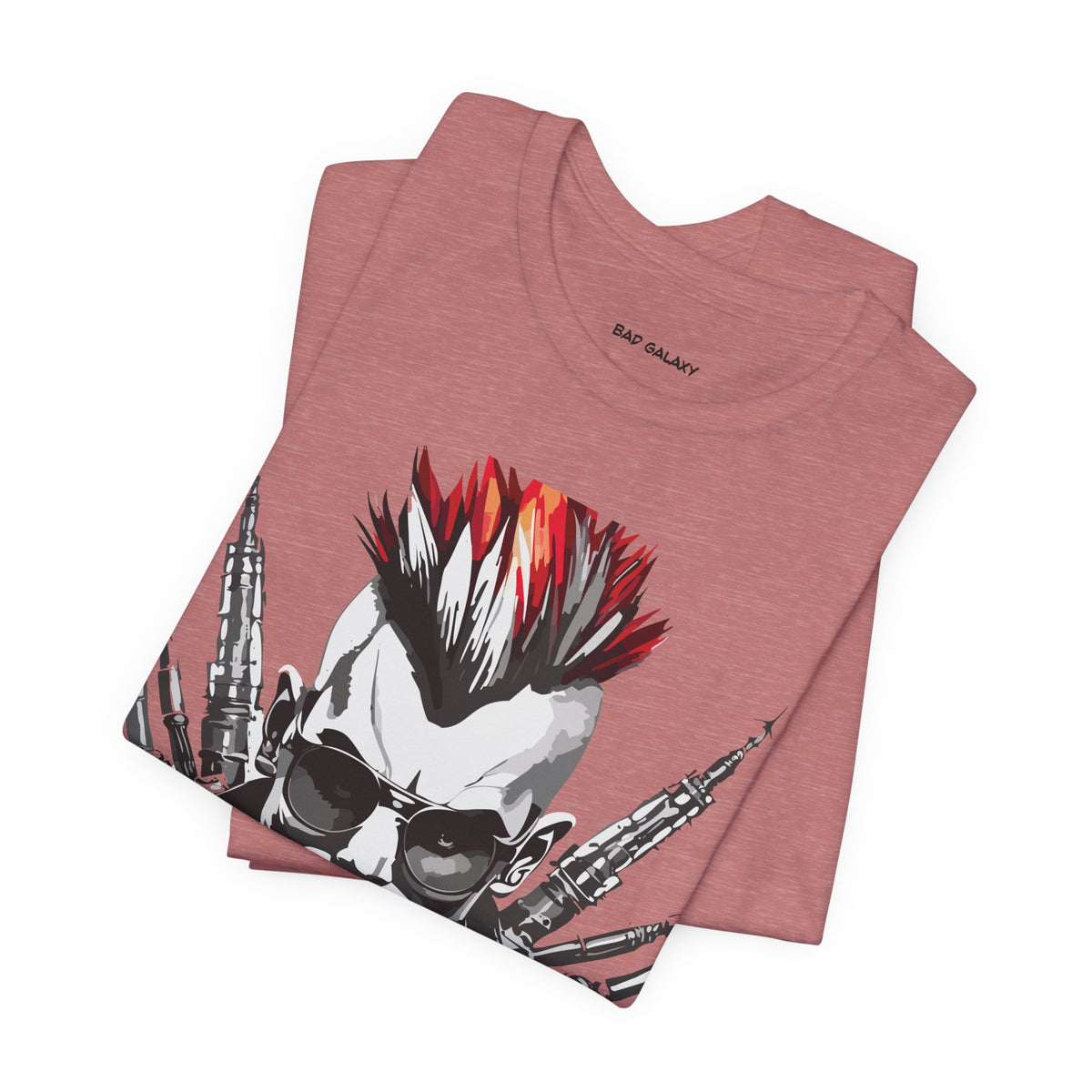 Punk Rock Graphic Unisex Cotton Bella+Canvas Tee with Art Design b37
