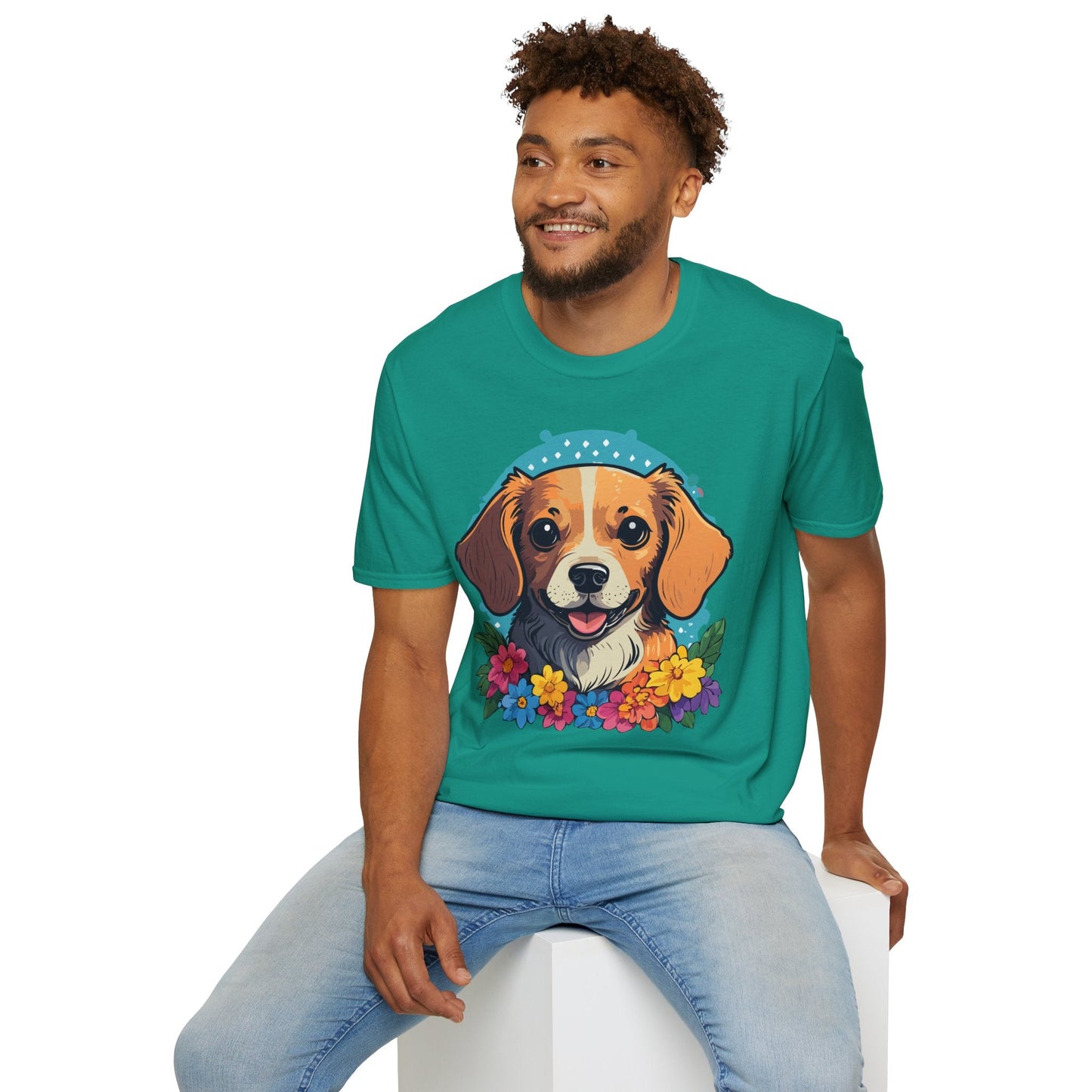 Dog Shirt Unisex Animal Tee Softstyle Cotton Ring Spun Comfort