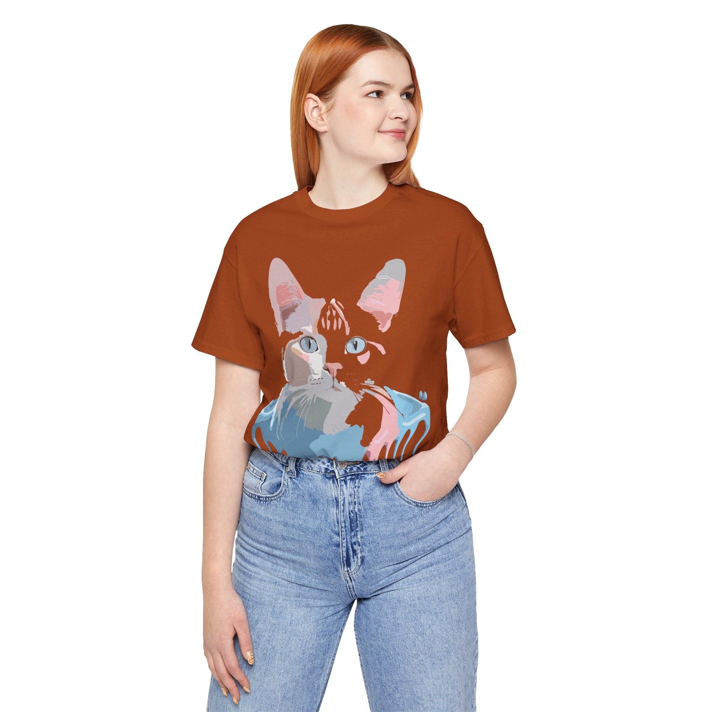 Cat Graphic T Shirt Unisex Short Sleeve Tee Vintage Inspired Artwork Adelpha
