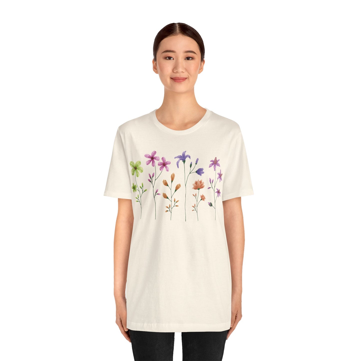 Tee-shirt en coton à imprimés floraux