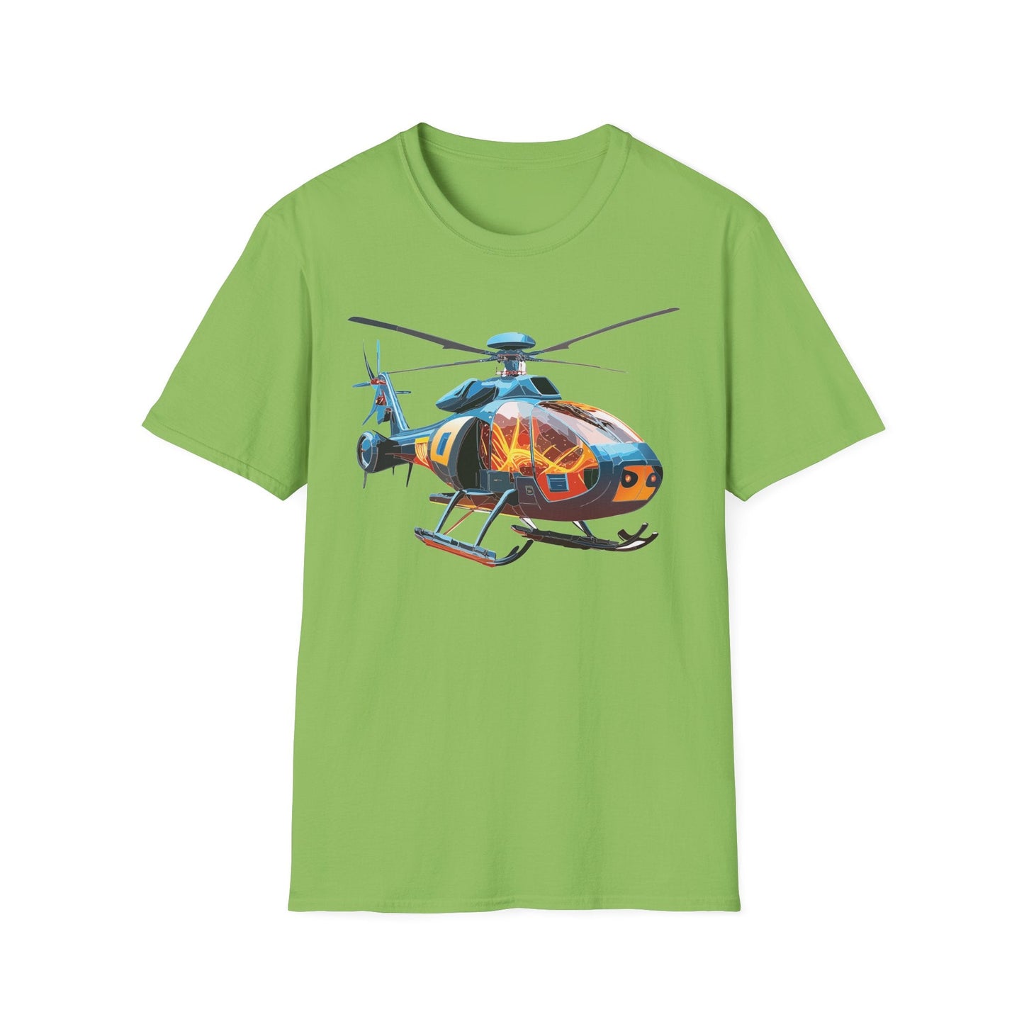 Chopper Helicopter Graphic Unisex Cotton Softstyle Short Sleeve Tee 2