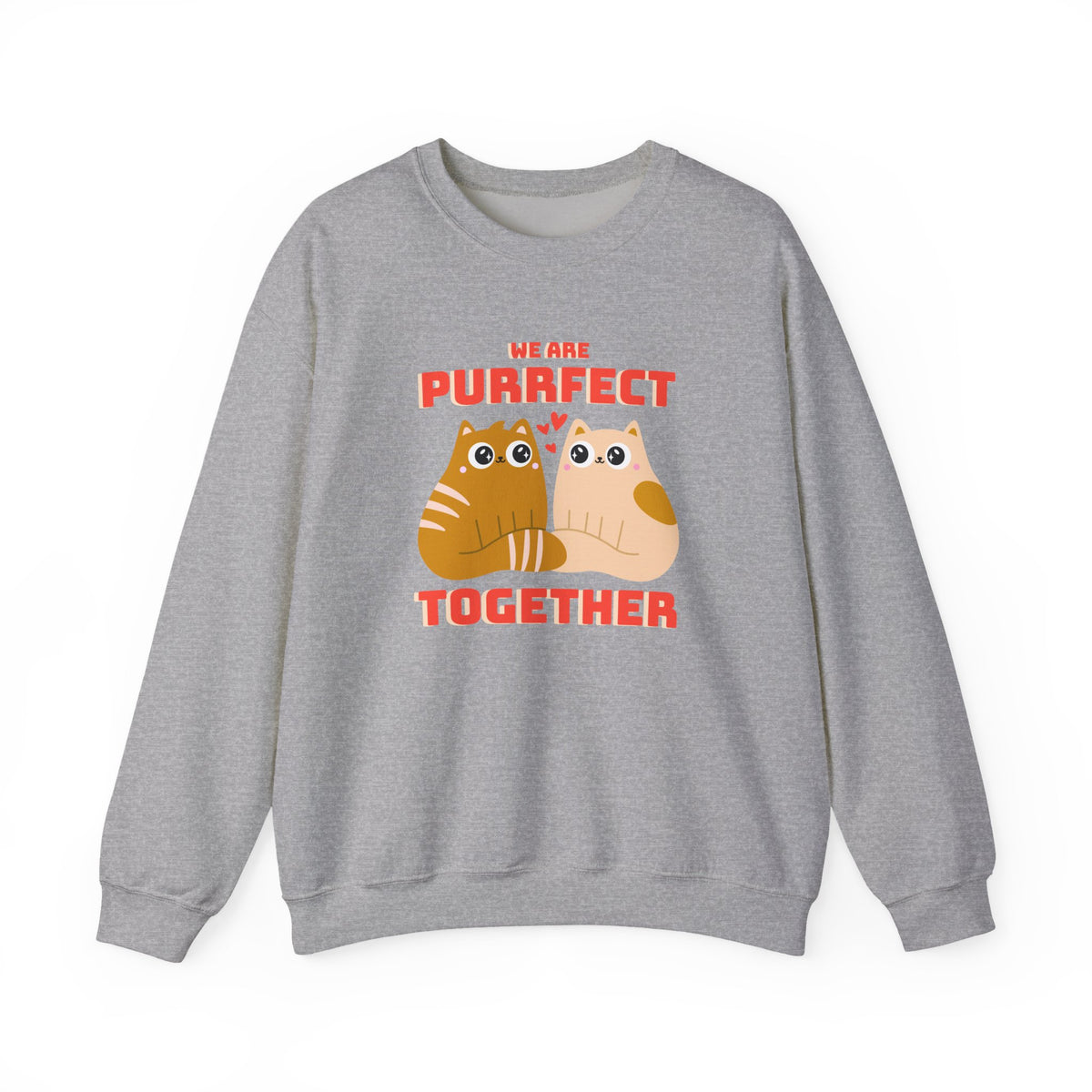 Cat Graphic Valentine's Day Sweatshirt Unisex 50/50 Cotton-Poly Animal Sweatshirt w13