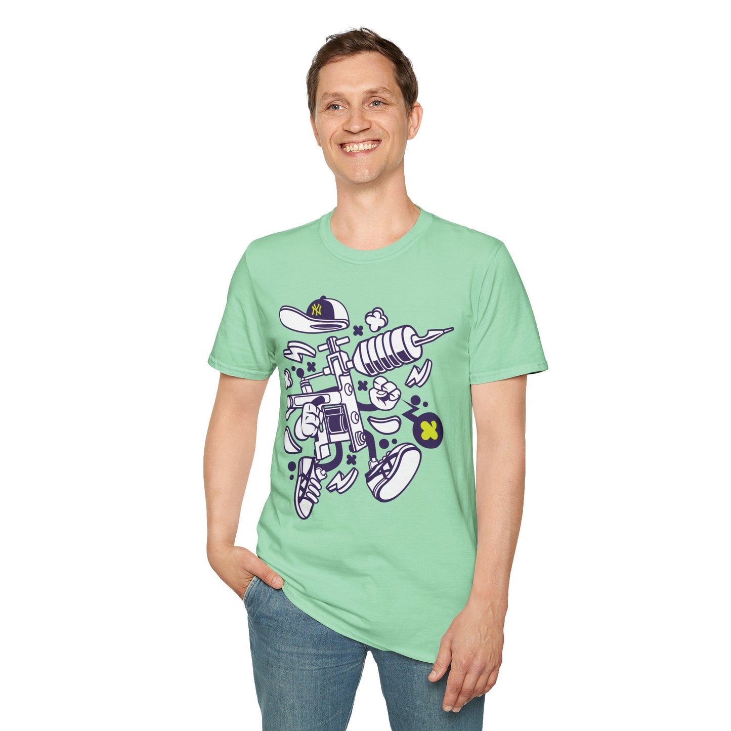 Cartoon Animation T Shirt Funny Tee Shirt Unisex Gildan Softstyle 64000 100 Percent Ring Spun Cotton