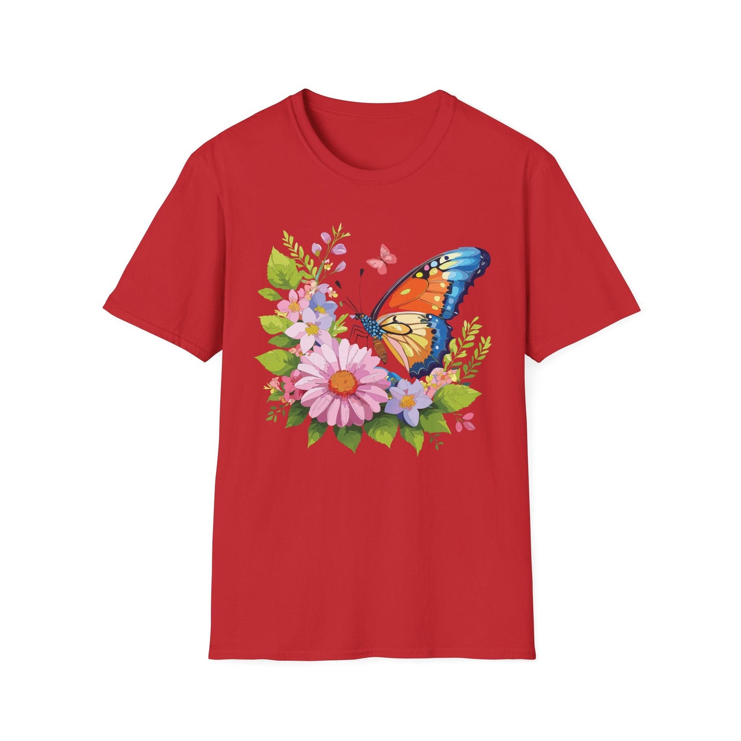 Butterfly T Shirt Unisex Short Sleeve Gildan Softstyle 64000 Monarch Butterfly Design Graphic
