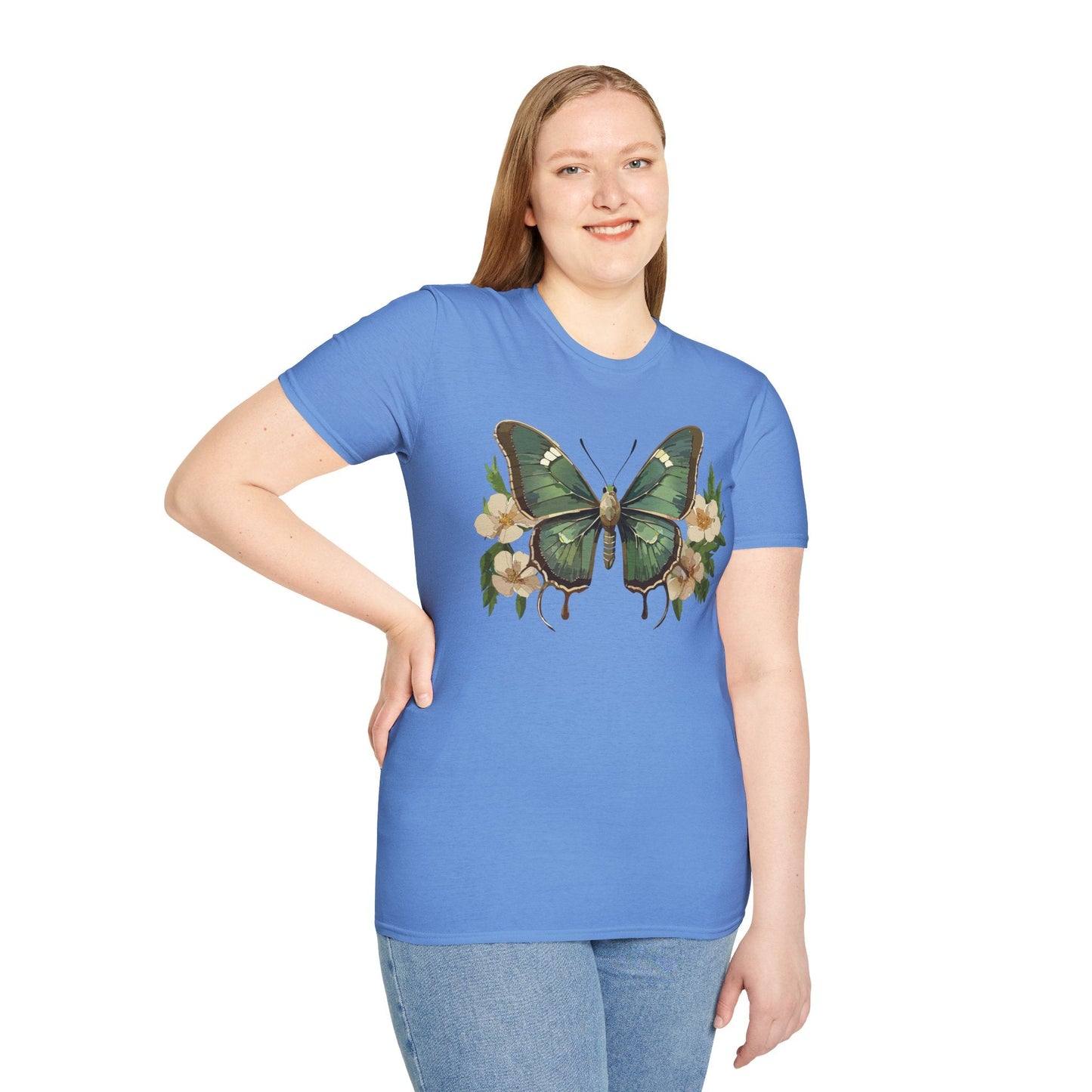 Butterfly Shirt Monarch Style Unisex T Shirt Gildan Softstyle 64000 100 Percent Ring Spun Cotton