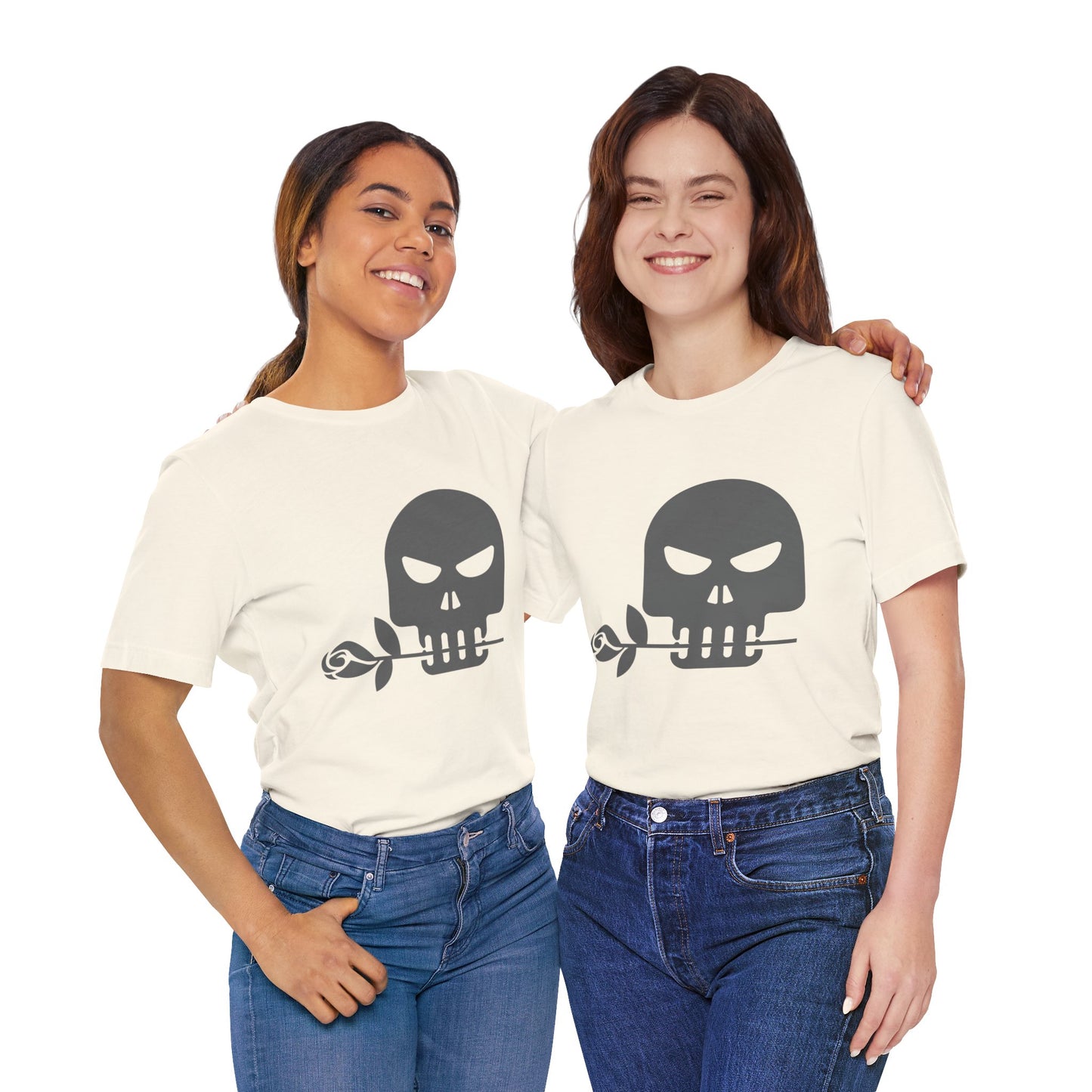 Unisex Cotton Tee Shirt with Skull