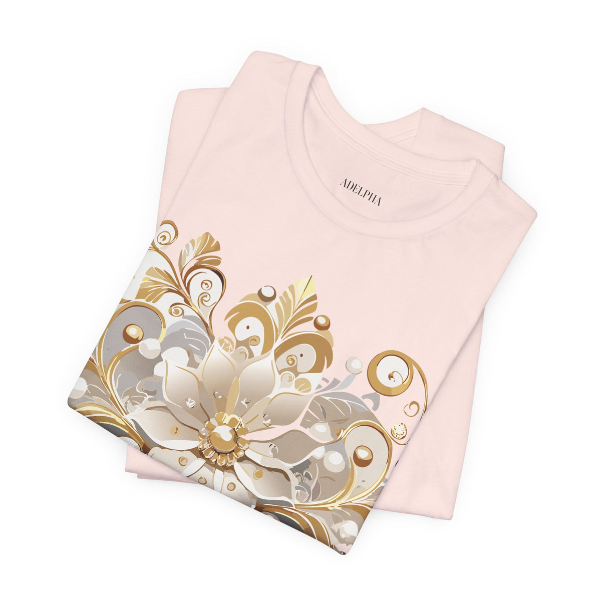 Jewelry Graphic Unisex Cotton Bella+Canvas Tee with Gemstones Art Design m27