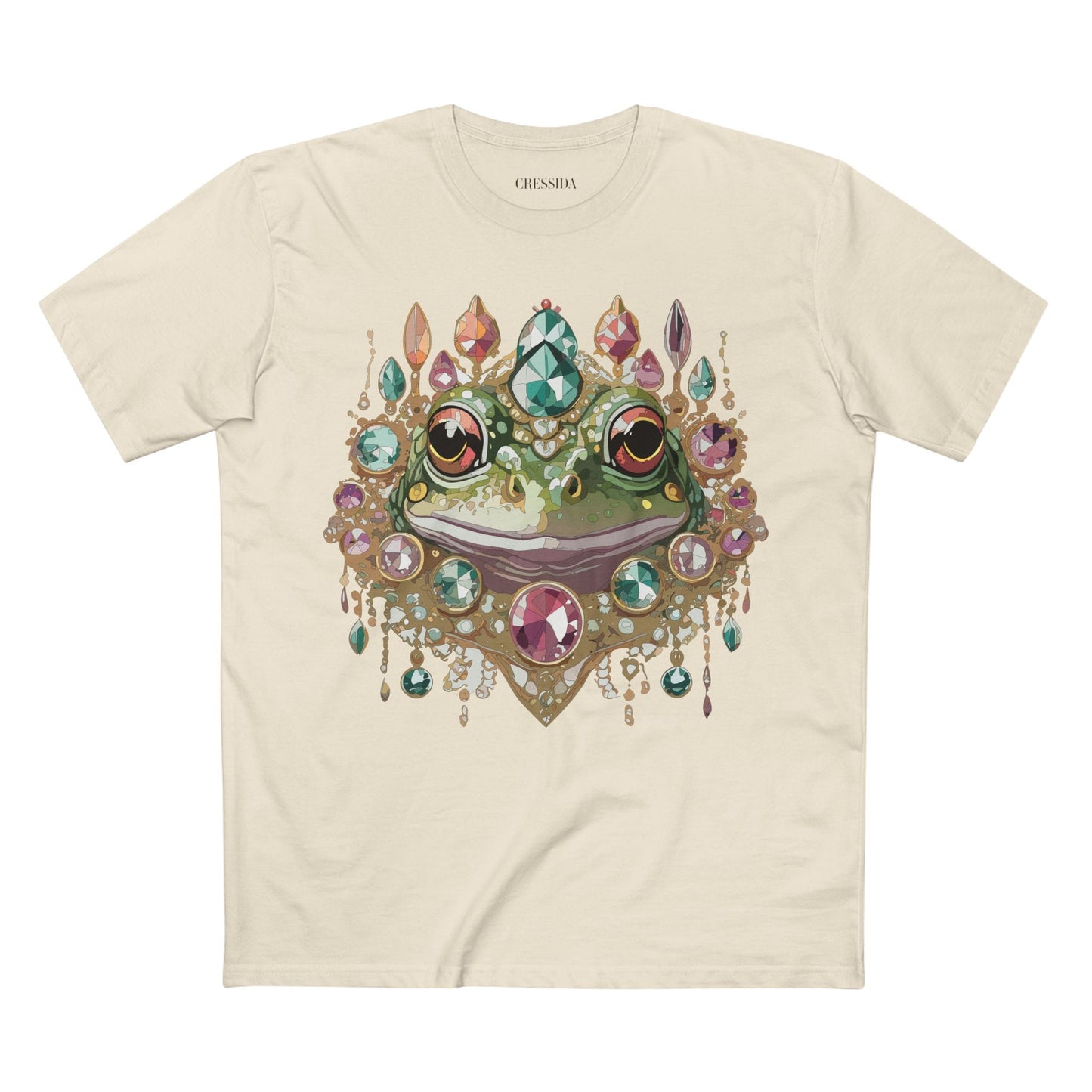 Frog Graphic Unisex 100 Cotton Tee With Unique Animal Golden Medallion Art Design 62