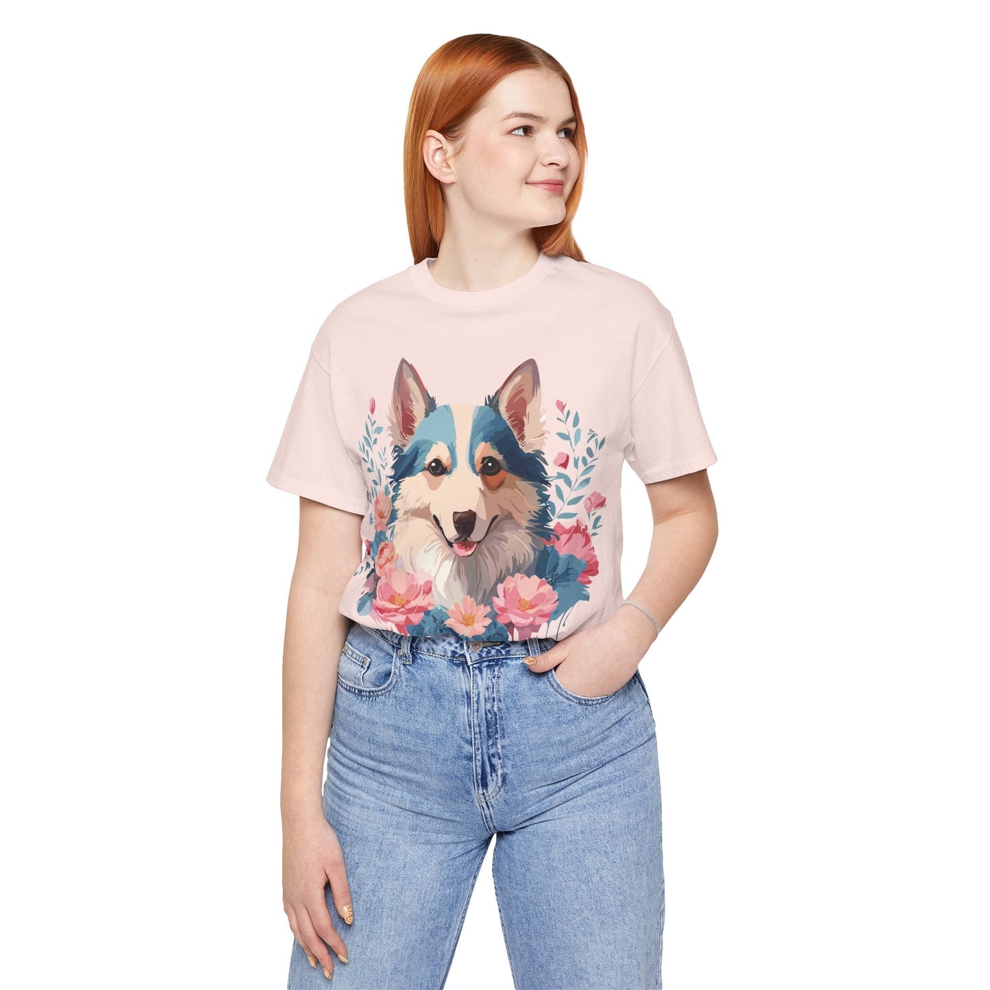Unisex Graphic Dog Shirt Vintage Inspired Tee Art Design By Adelpha Premium Short Sleeve