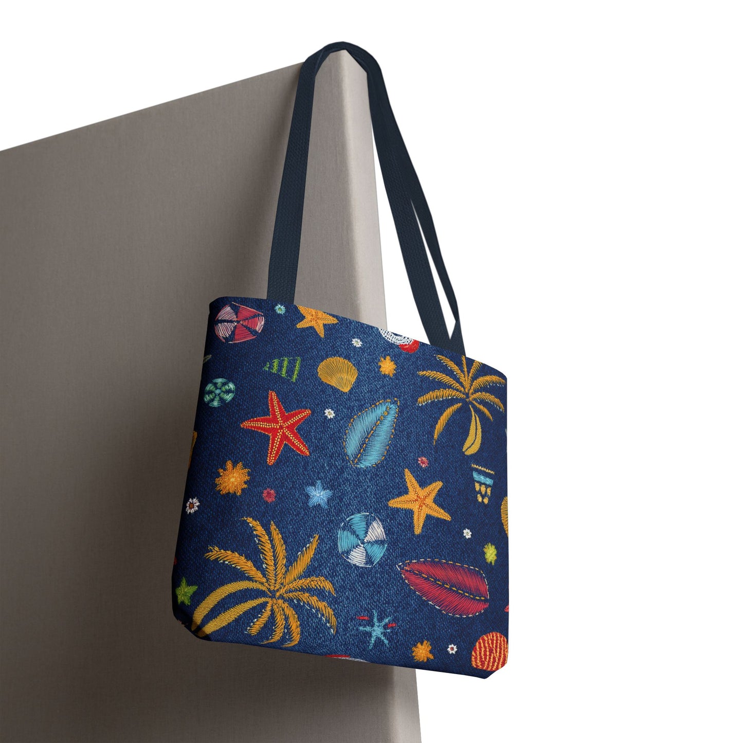 Denim Fabric Imitation Print Unisex Canvas Bag Poly Spun 3 Sizes Tote Bag 182-12