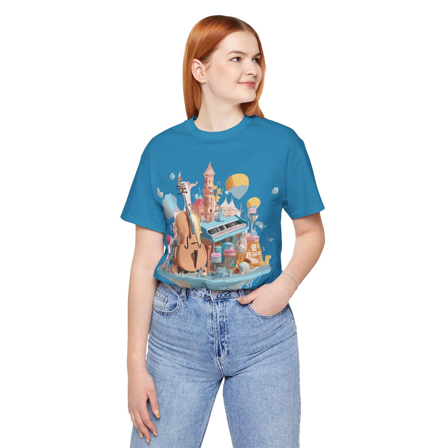 Music Graphic Tee Unisex Vintage Art Design By Adelpha Premium Short Sleeve T Shirt
