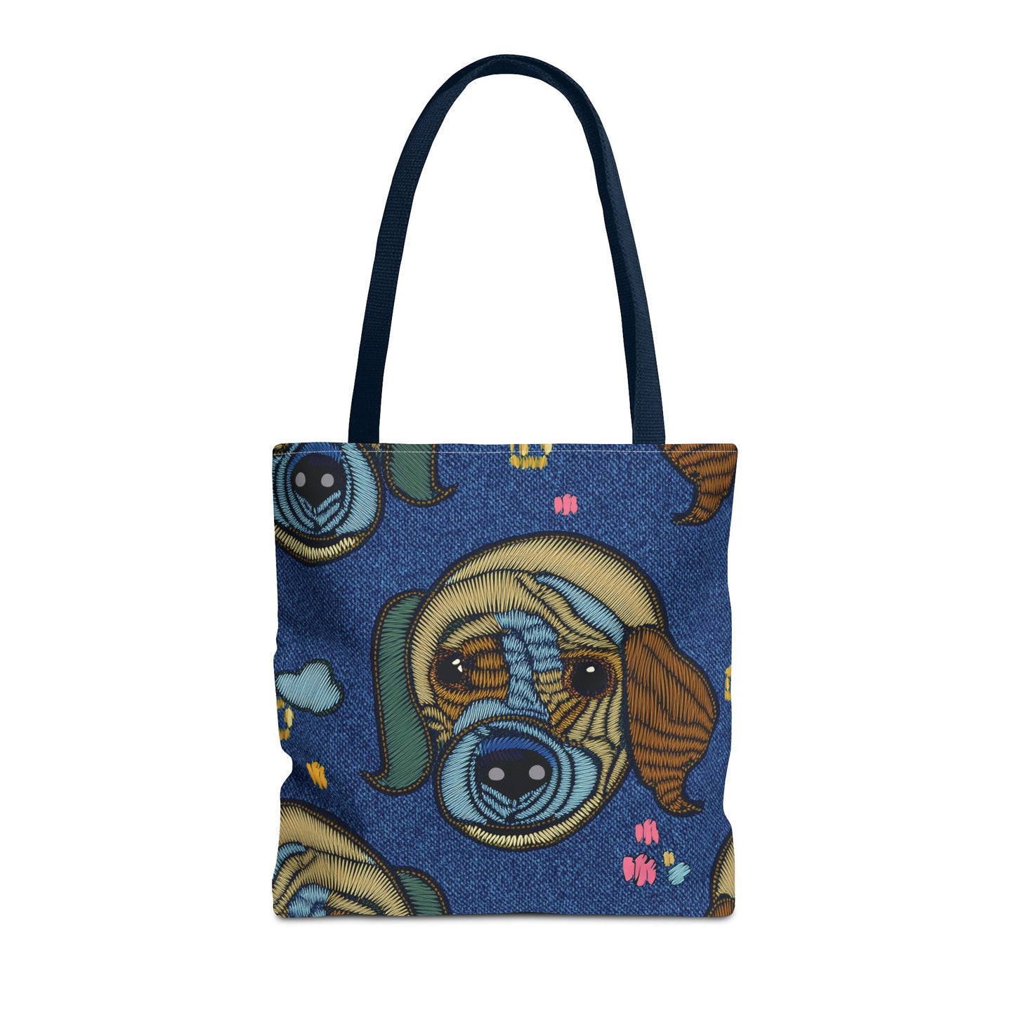 Denim Fabric Imitation Print Unisex Canvas Bag Poly Spun 3 Sizes Tote Bag 191-11