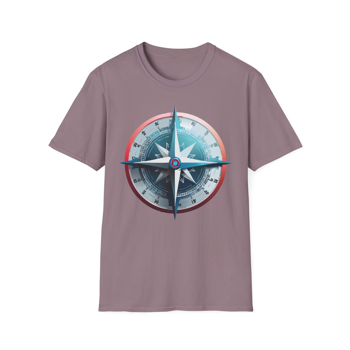 Nautical Compass Graphic T-Shirt | Vintage Compass Travel Graphic Design Unisex 100 Cotton Gildan T-Shirt