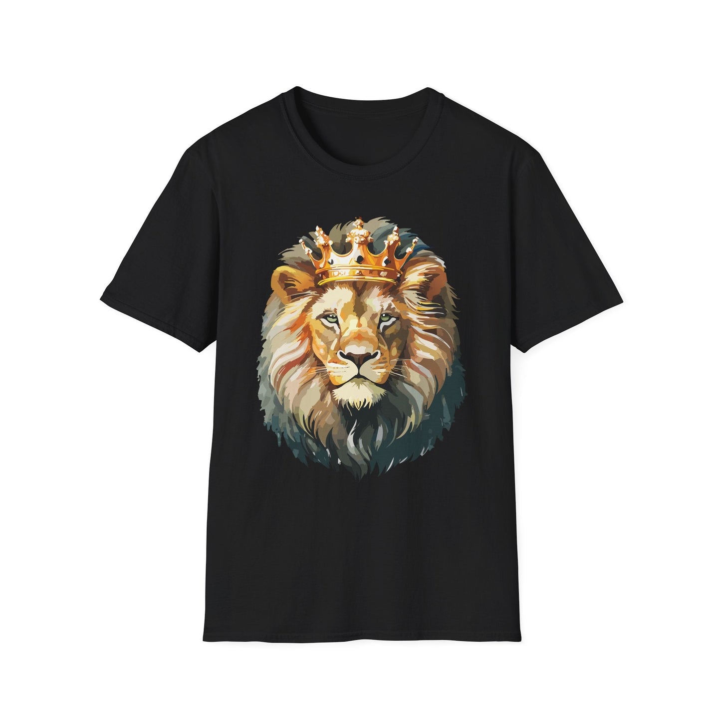 Unisex Lion Print T Shirt Softstyle 64000 One Hundred Percent Ring Spun Cotton