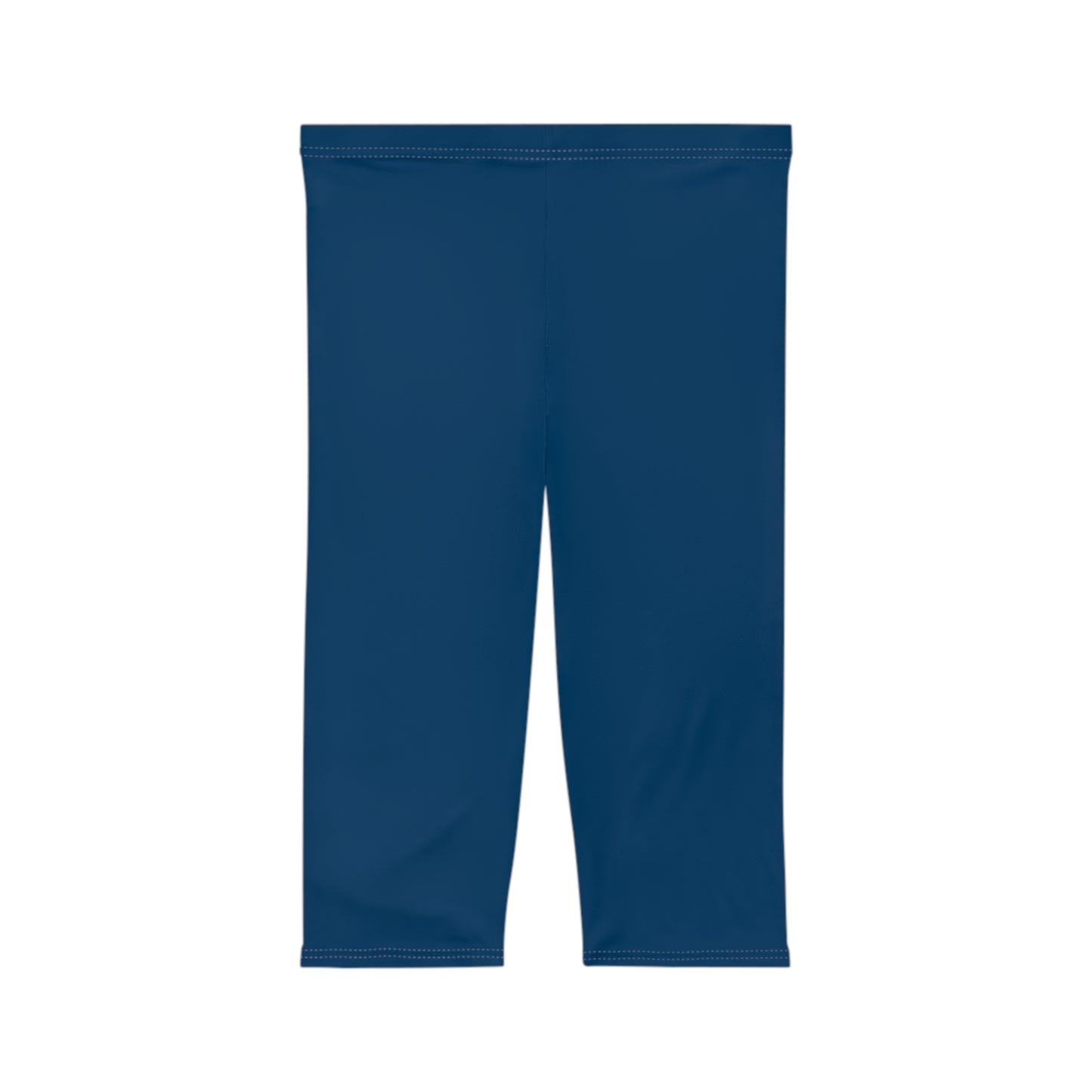Yale Blue Color Women's Brushed Suede Poly Span Casual Capri Leggings XS-2XL
