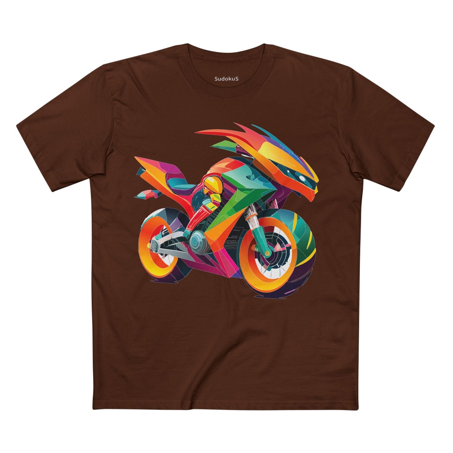 Moto Bike Graphic Unisex 100 Cotton Staple Tee 9