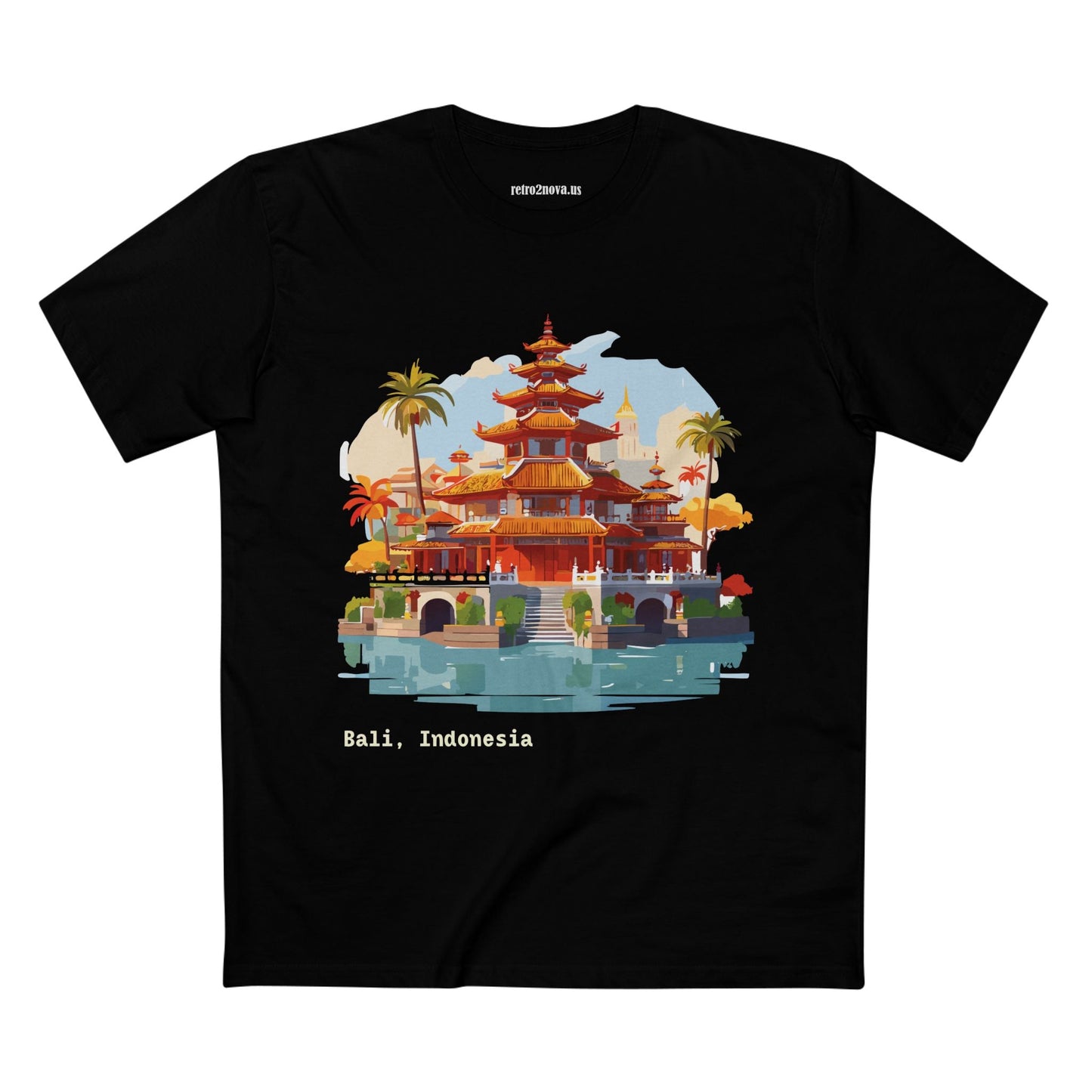 Travel Shirt Bali Tourist Unisex Premium Cotton Art Design Tee By Retro2Nova Collection Edition