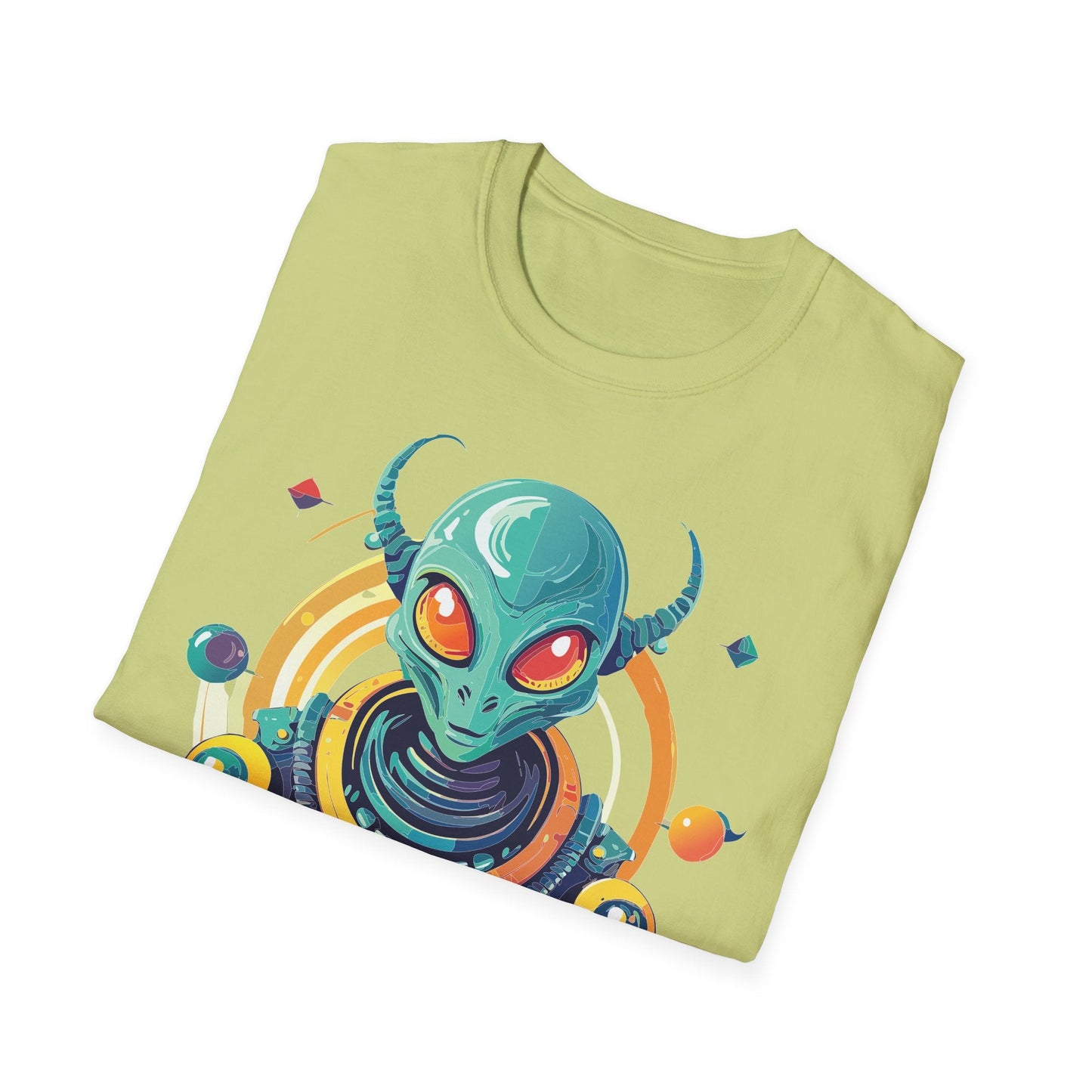 Alien Cosmos T Shirt Unisex Softstyle Cotton Tee With Alien Art Design Premium Comfort