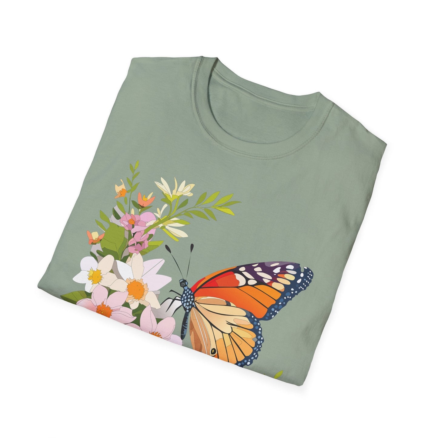 Monarch Butterfly T Shirt Unisex Softstyle Gildan 64000 100 Percent Cotton Tee Breathable